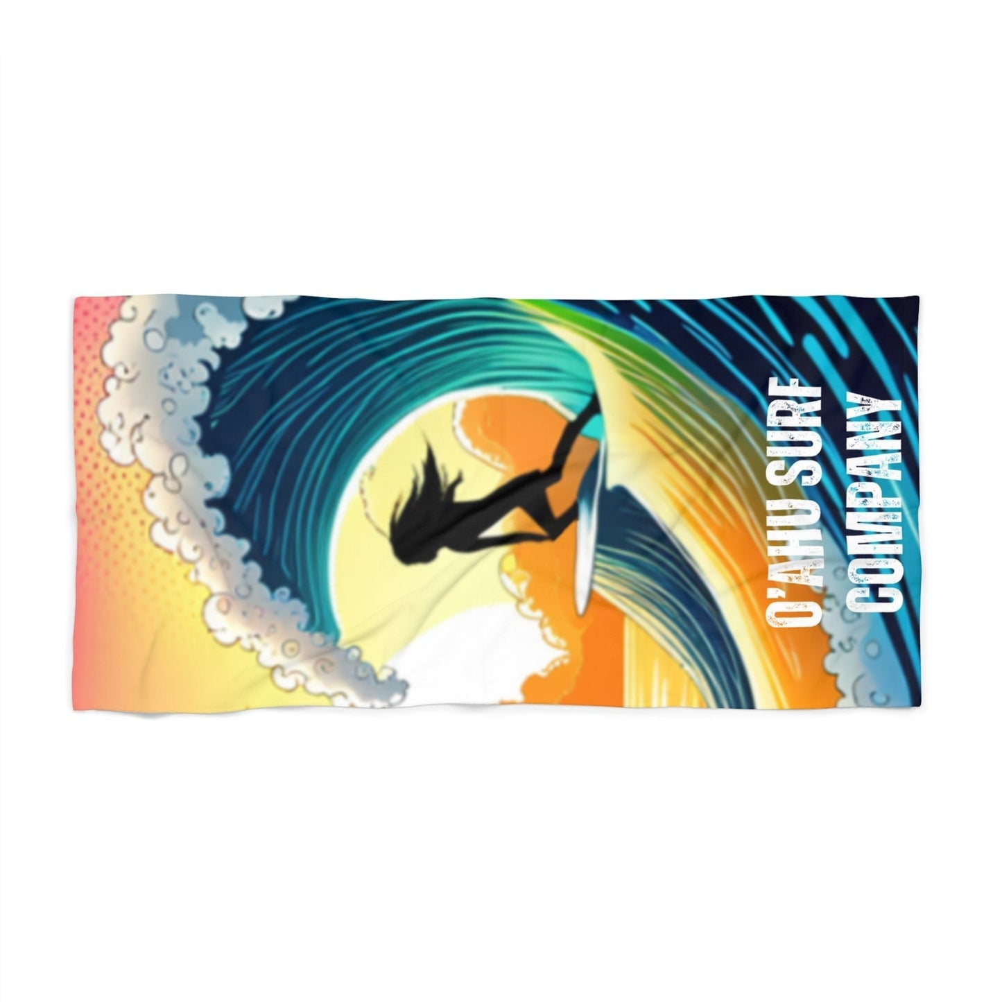 O'ahu Surf Company Surfer Girl Beach Towel. Hawaii Beach Towel. Surf girls Hawaii beach towel.