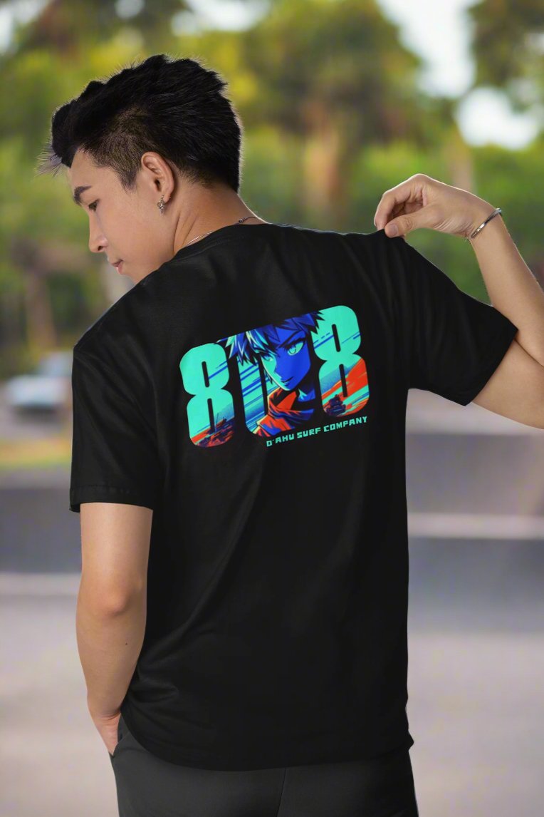 808 Hawaii Anime Vibes T-shirt - O'ahu Surf Company
