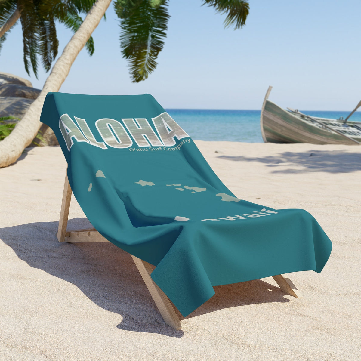 Aloha Hawaii Ocean Teal Beach Towel - O'ahu Surf Company