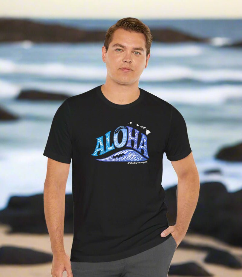 Aloha Hawaii Ocean Wave TShirt - O'ahu Surf Company