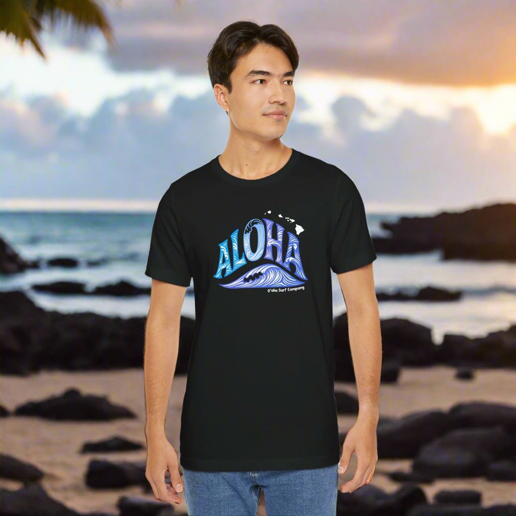 Aloha Hawaii Ocean Wave TShirt - O'ahu Surf Company