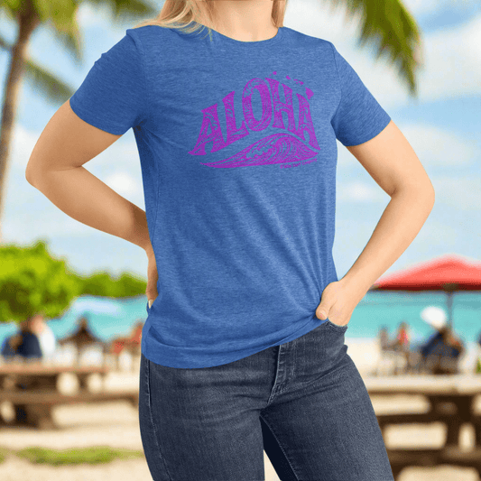 Aloha Hawaii Sunrise Wave T-shirt - O'ahu Surf Company