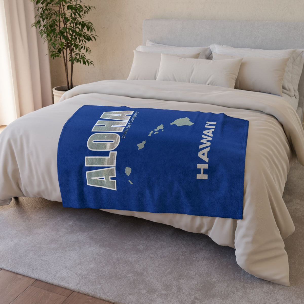 Aloha Hawaii Throw Blanket Hawaiian Island Style - O'ahu Surf Company