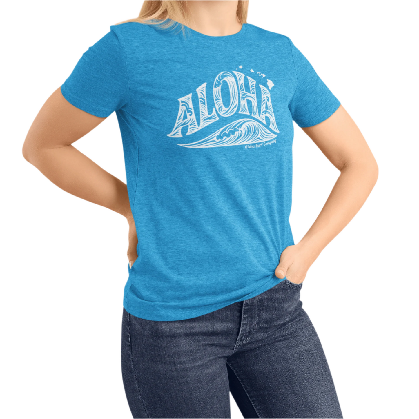 Aloha Hawaii Wave T-shirt - O'ahu Surf Company