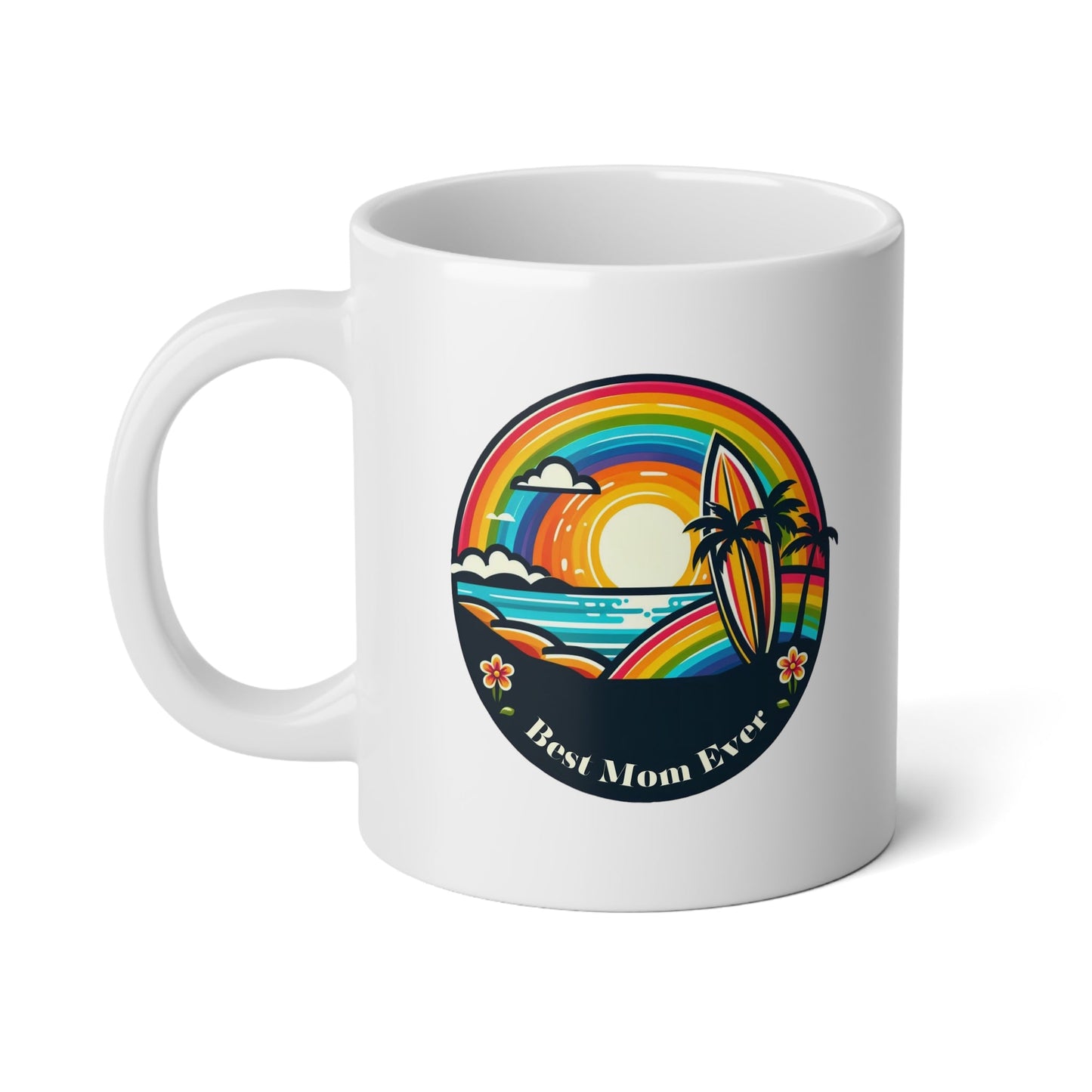 Best Mom Ever Island Rainbow Coffee Jumbo Mug, 20oz - O'ahu Surf Company