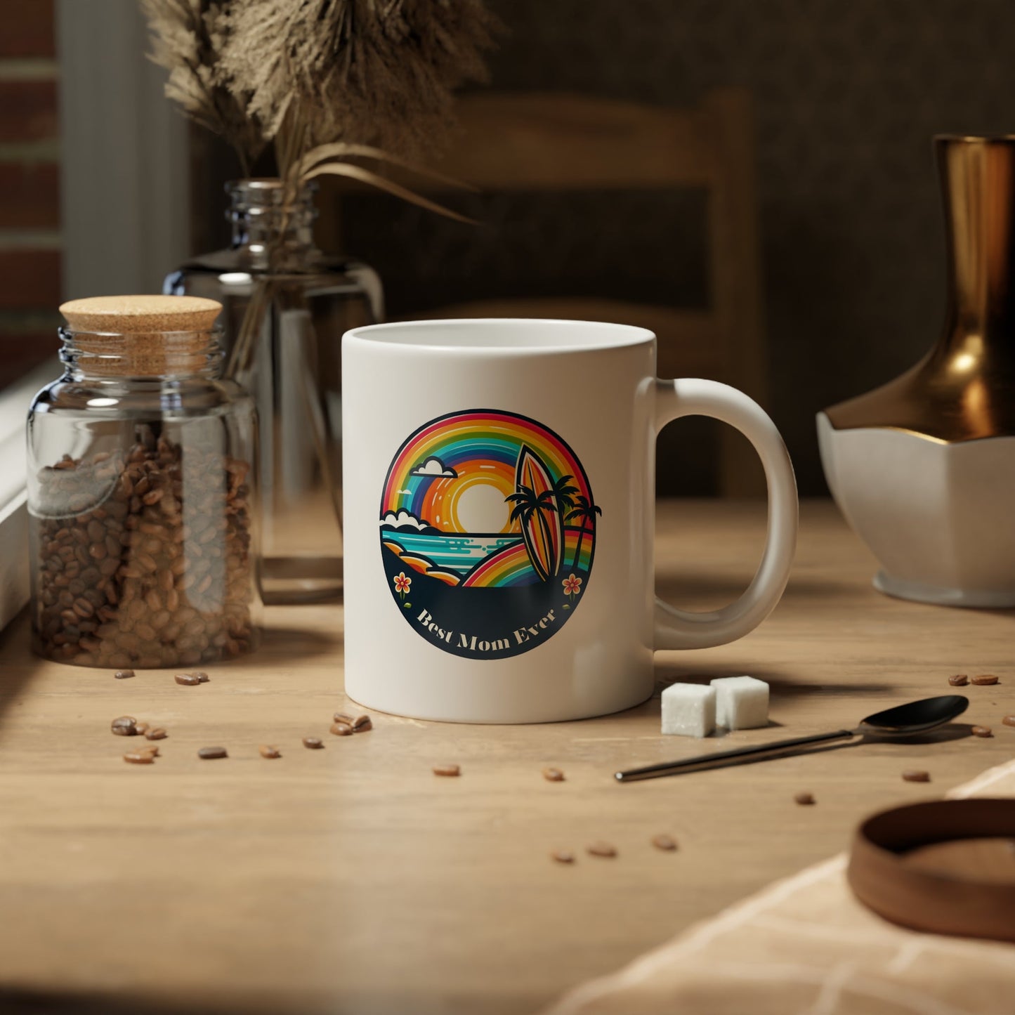 Best Mom Ever Island Rainbow Coffee Jumbo Mug, 20oz - O'ahu Surf Company