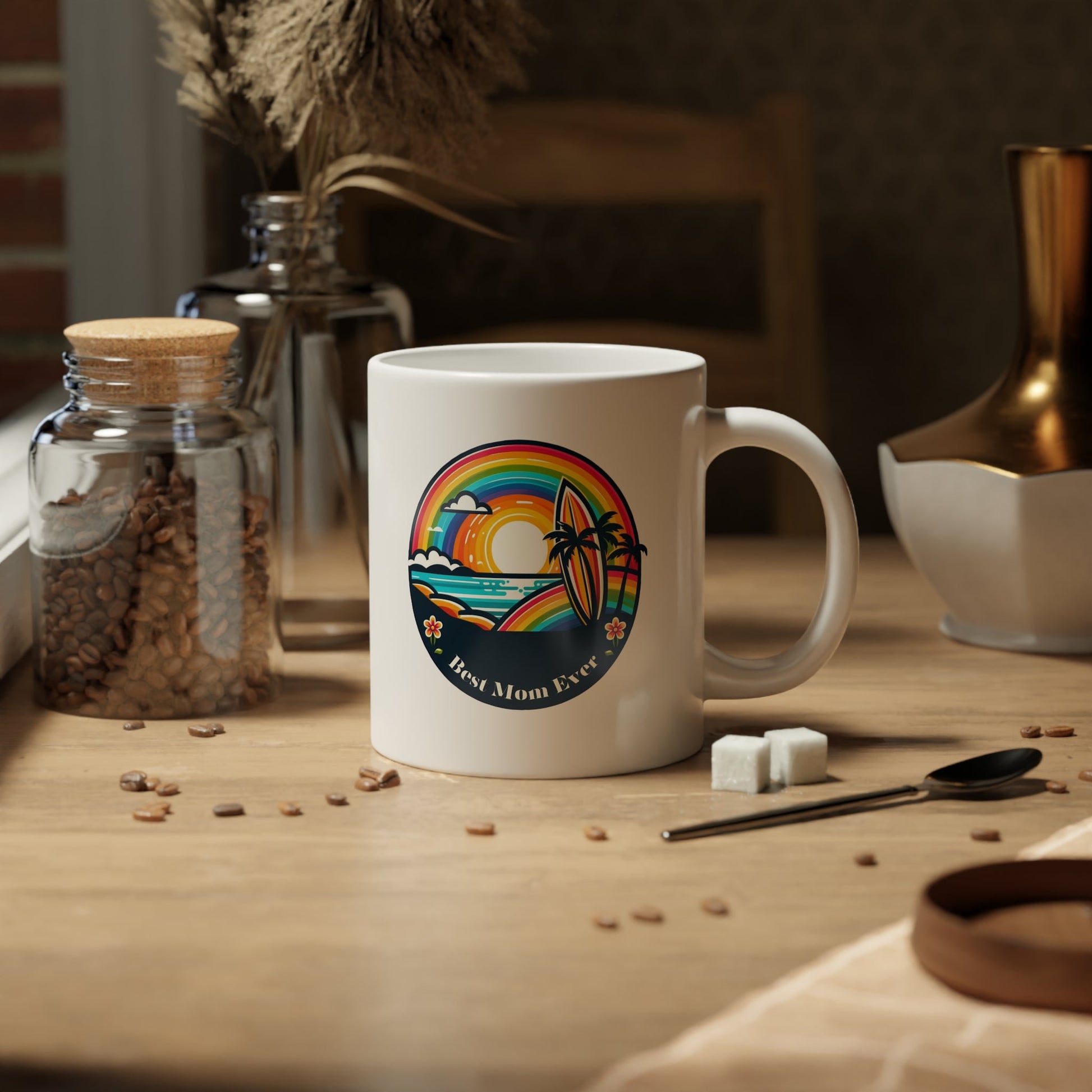 Best Mom Ever Island Rainbow Coffee Jumbo Mug, 20oz - O'ahu Surf Company
