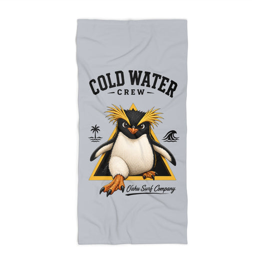 Cold Water Crew Beach Towel Fiordland Crested Penguin Surf Towel Hawaii Oahu Surf Company Coastal Pool Towel Gift - O'ahu Surf Company