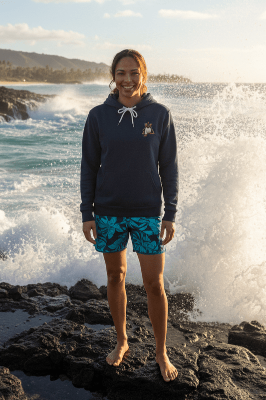 Fiordland Crested Penguin Cold Water Crew Hoodie– O’ahu Surf Company Tropical Expedition Sweatshirt - O'ahu Surf Company