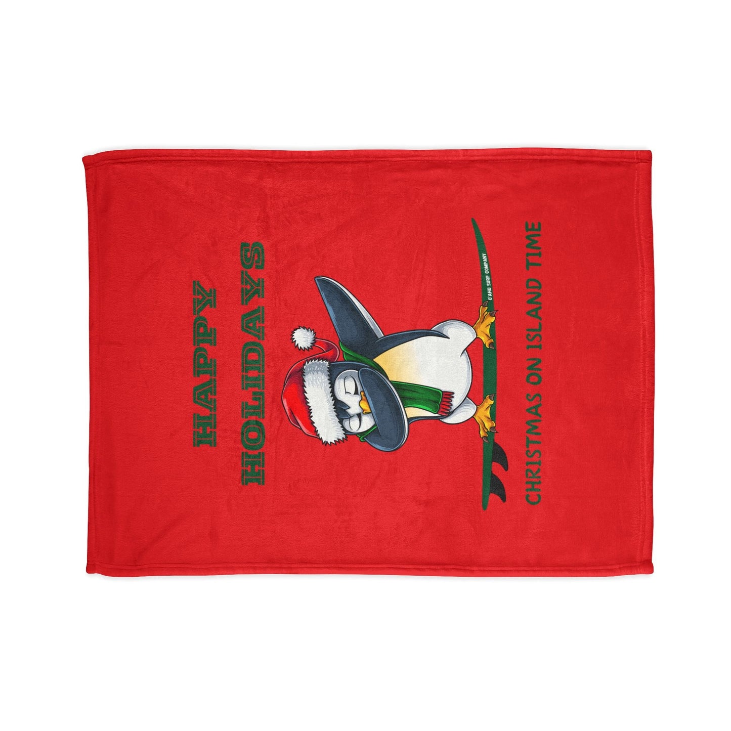 Happy Holidays Christmas on Island Time Fleece Throw Blanket - O'ahu Surf Company
