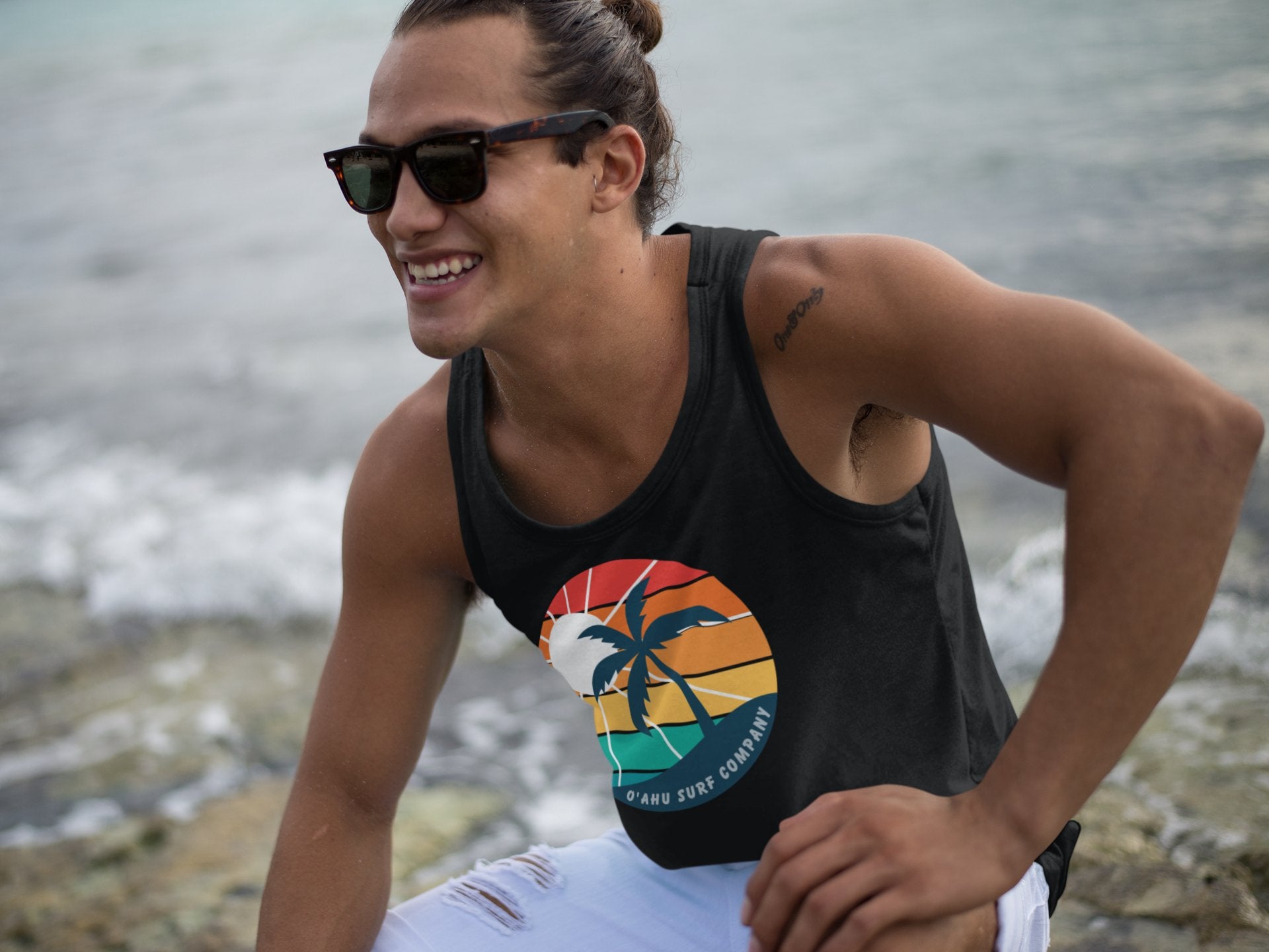 Hawaii Rainbow Colors Unisex Island Surf Tank Top - O'ahu Surf Company