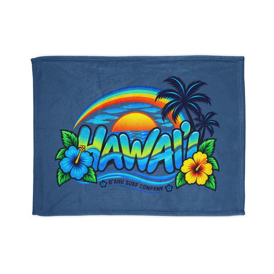Hawaii Rainbow Sunset Throw Blanket - O'ahu Surf Company