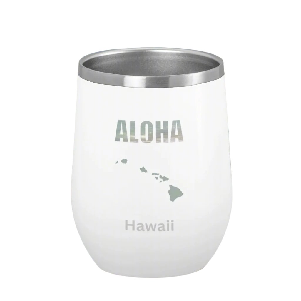 Hawaiian Islands Aloha Wine Tumbler 12oz - O'ahu Surf Company