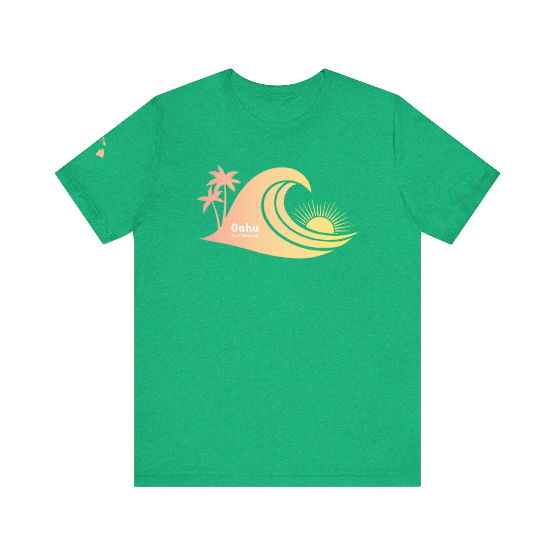 Hawaiian Islands Wave Sunset Womens Tee – O’ahu Surf Company Hawaii Surf Shirt - O'ahu Surf Company