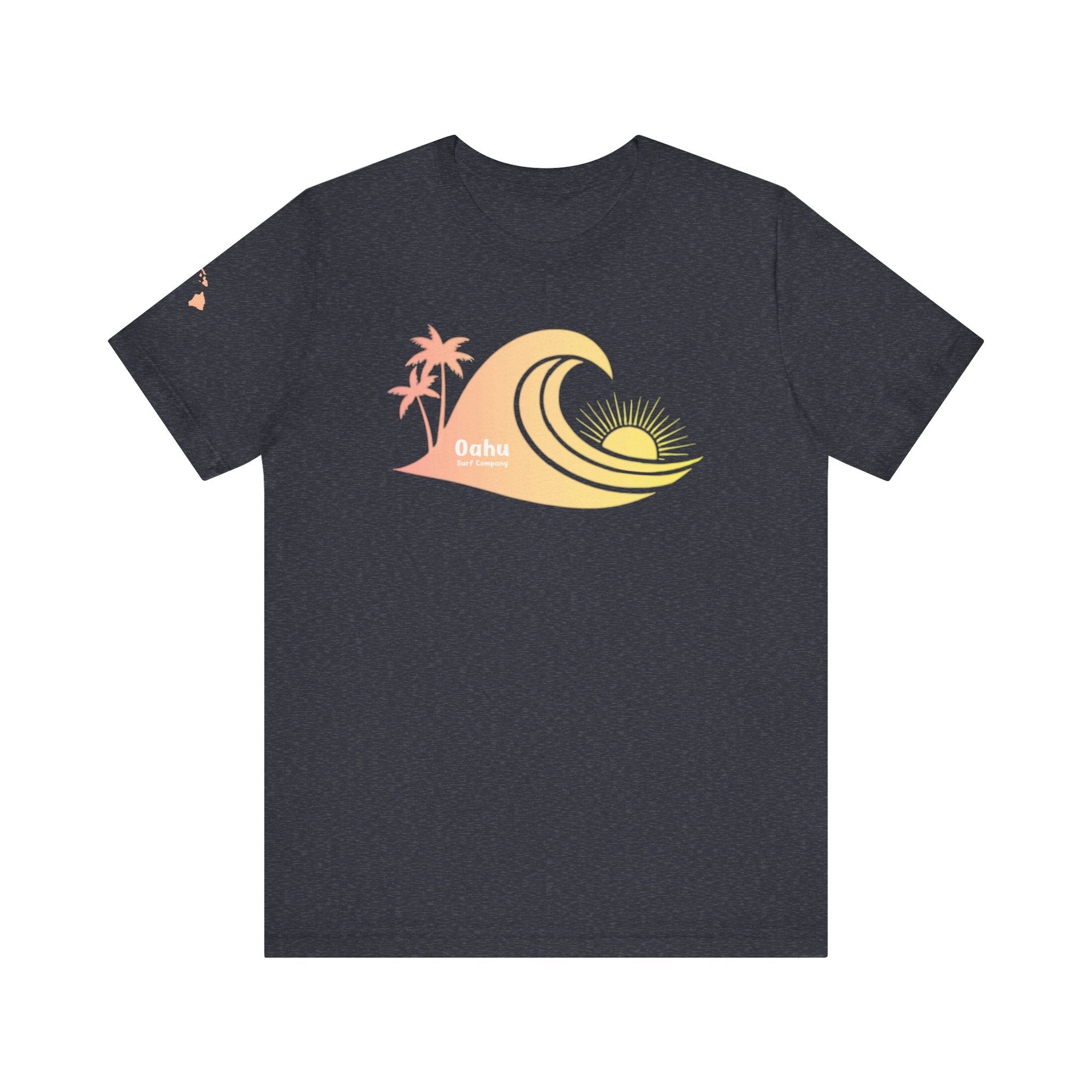 Hawaiian Islands Wave Sunset Womens Tee – O’ahu Surf Company Hawaii Surf Shirt - O'ahu Surf Company