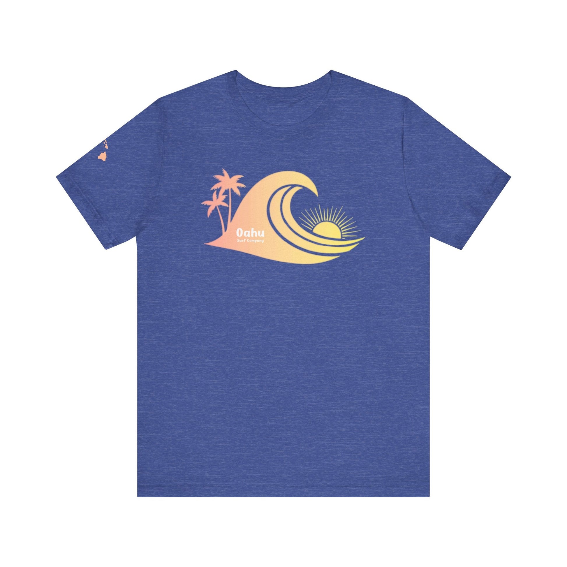 Hawaiian Islands Wave Sunset Womens Tee – O’ahu Surf Company Hawaii Surf Shirt - O'ahu Surf Company
