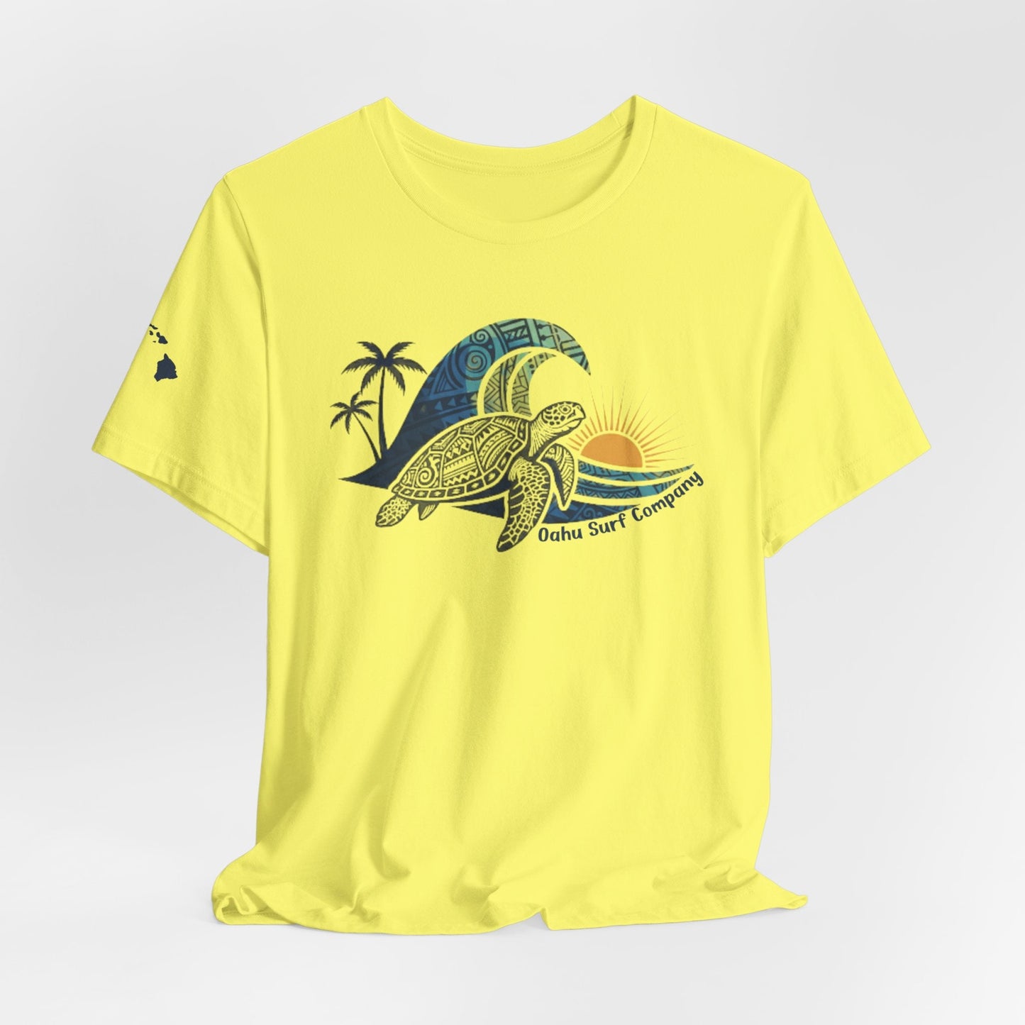 Hawaiian Sea Turtle Ocean Wave Graphic Tee - O'ahu Surf Company