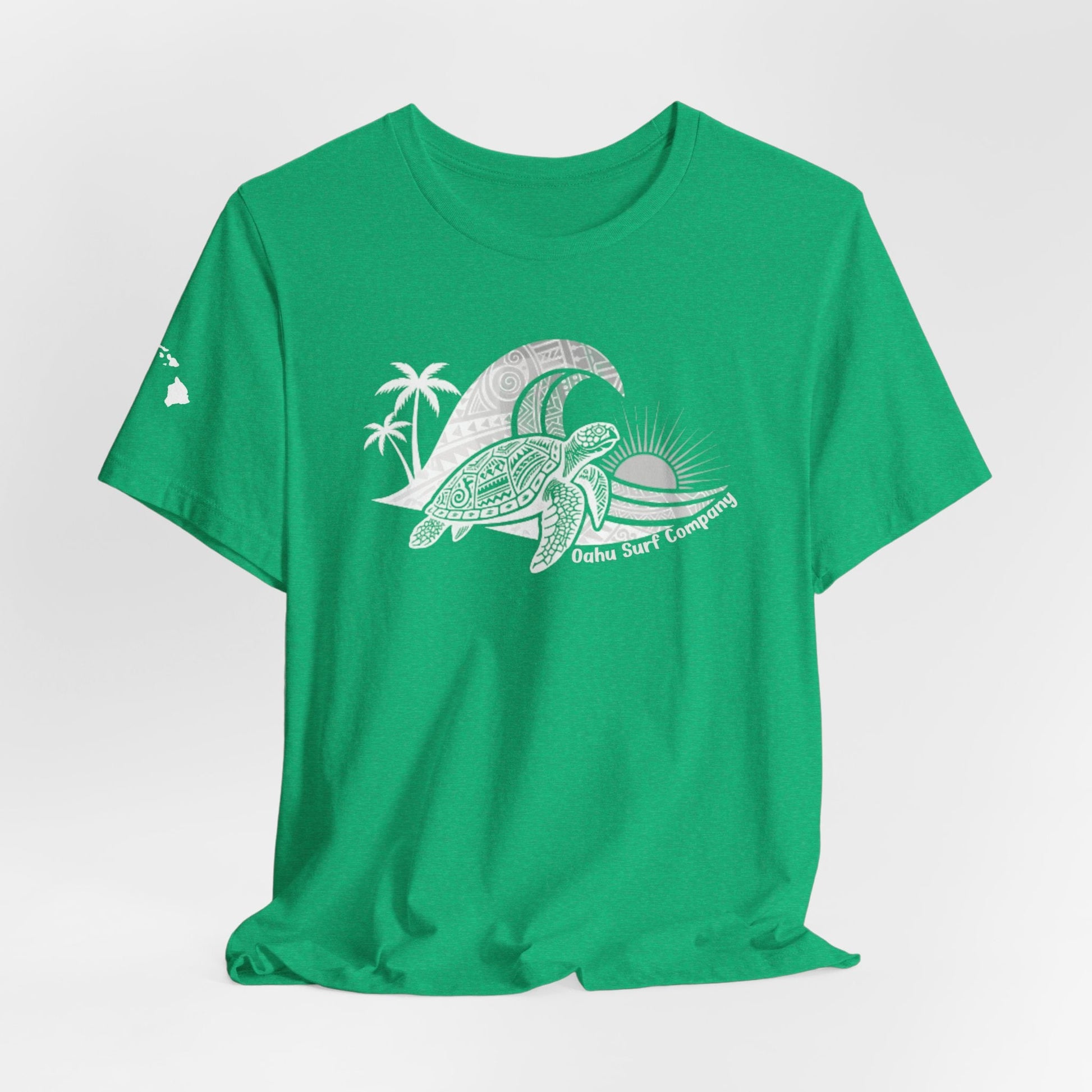 Hawaiian Sea Turtle Ocean Wave Graphic Tee - O'ahu Surf Company
