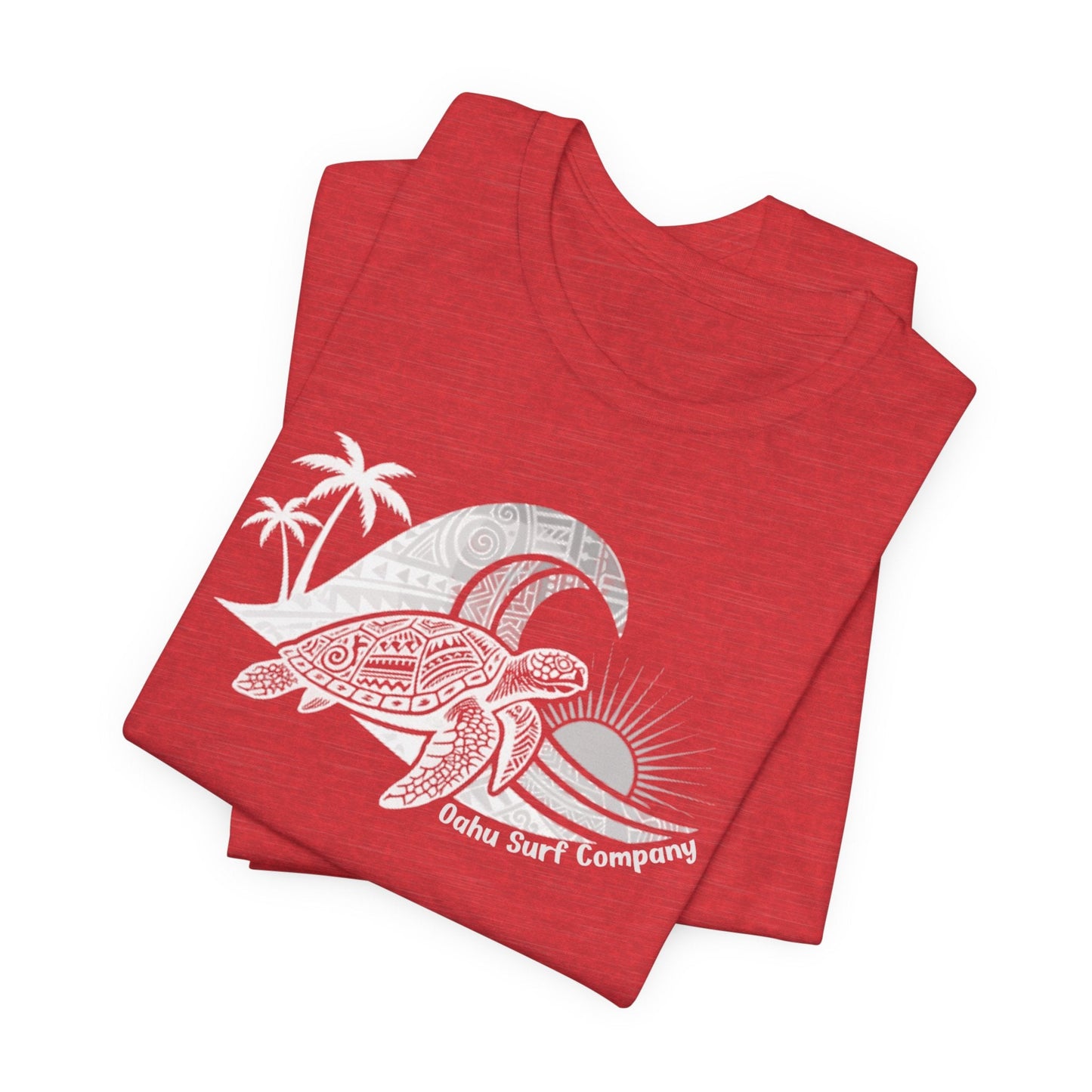 Hawaiian Sea Turtle Ocean Wave Graphic Tee - O'ahu Surf Company