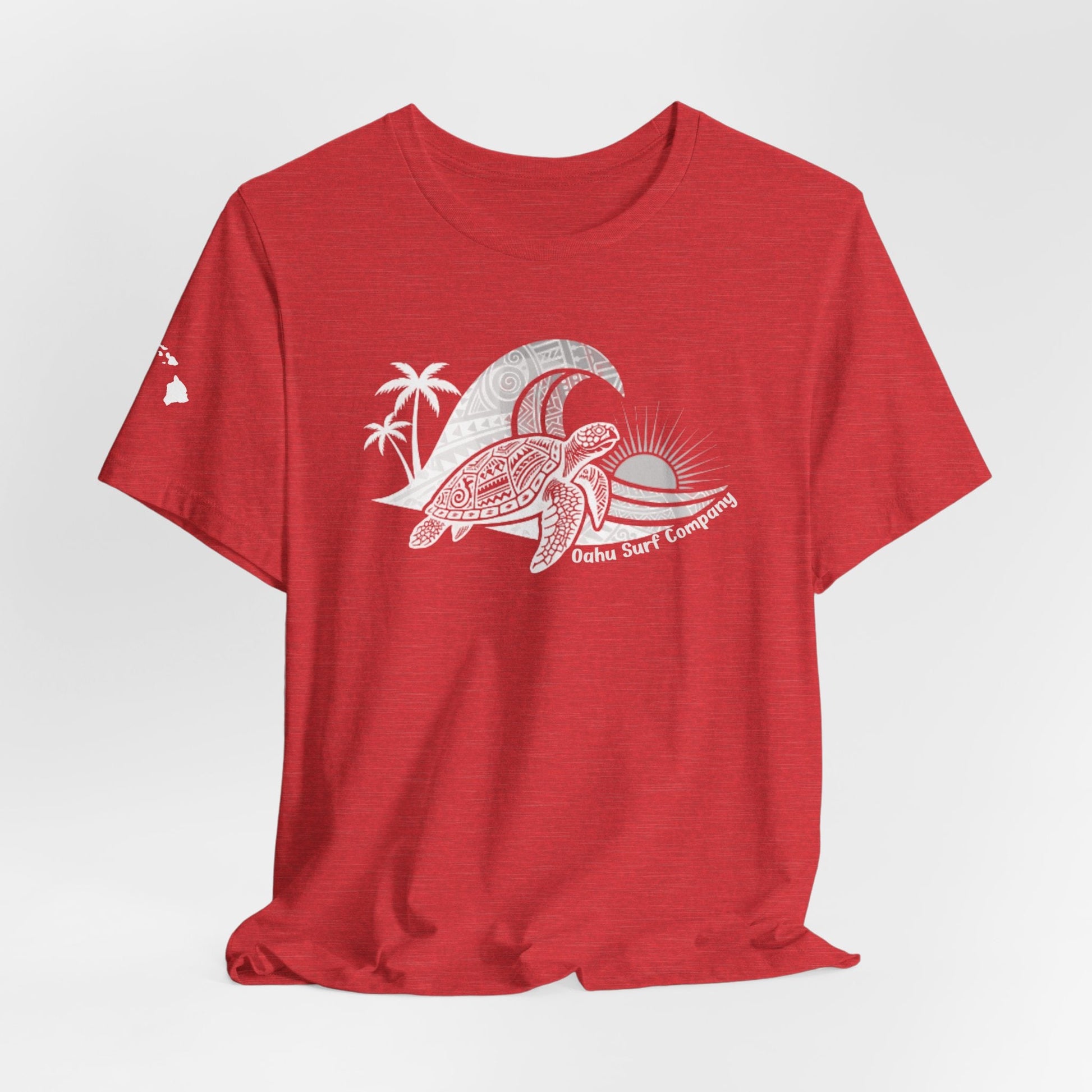 Hawaiian Sea Turtle Ocean Wave Graphic Tee - O'ahu Surf Company