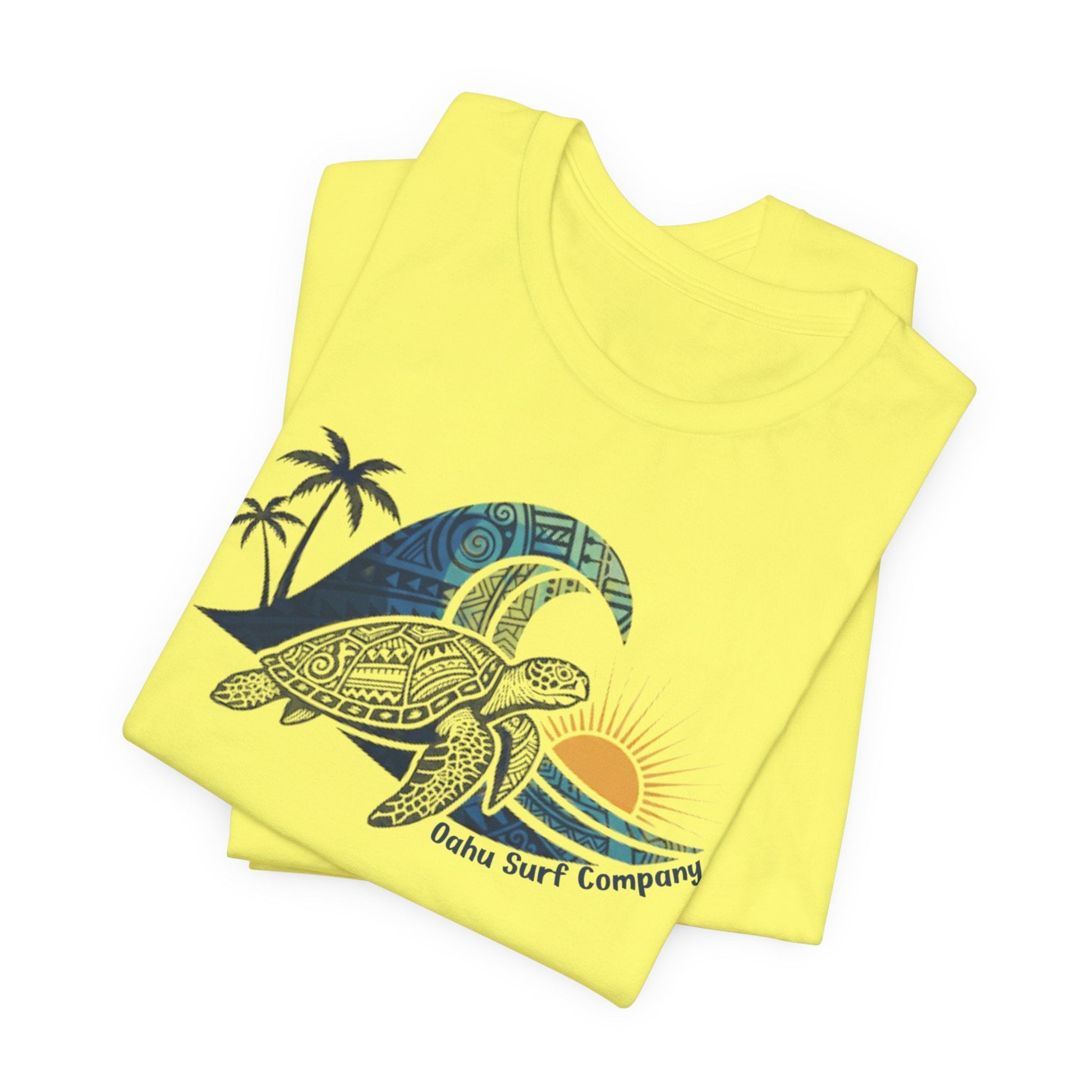 Hawaiian Sea Turtle Ocean Wave Graphic Tee - O'ahu Surf Company