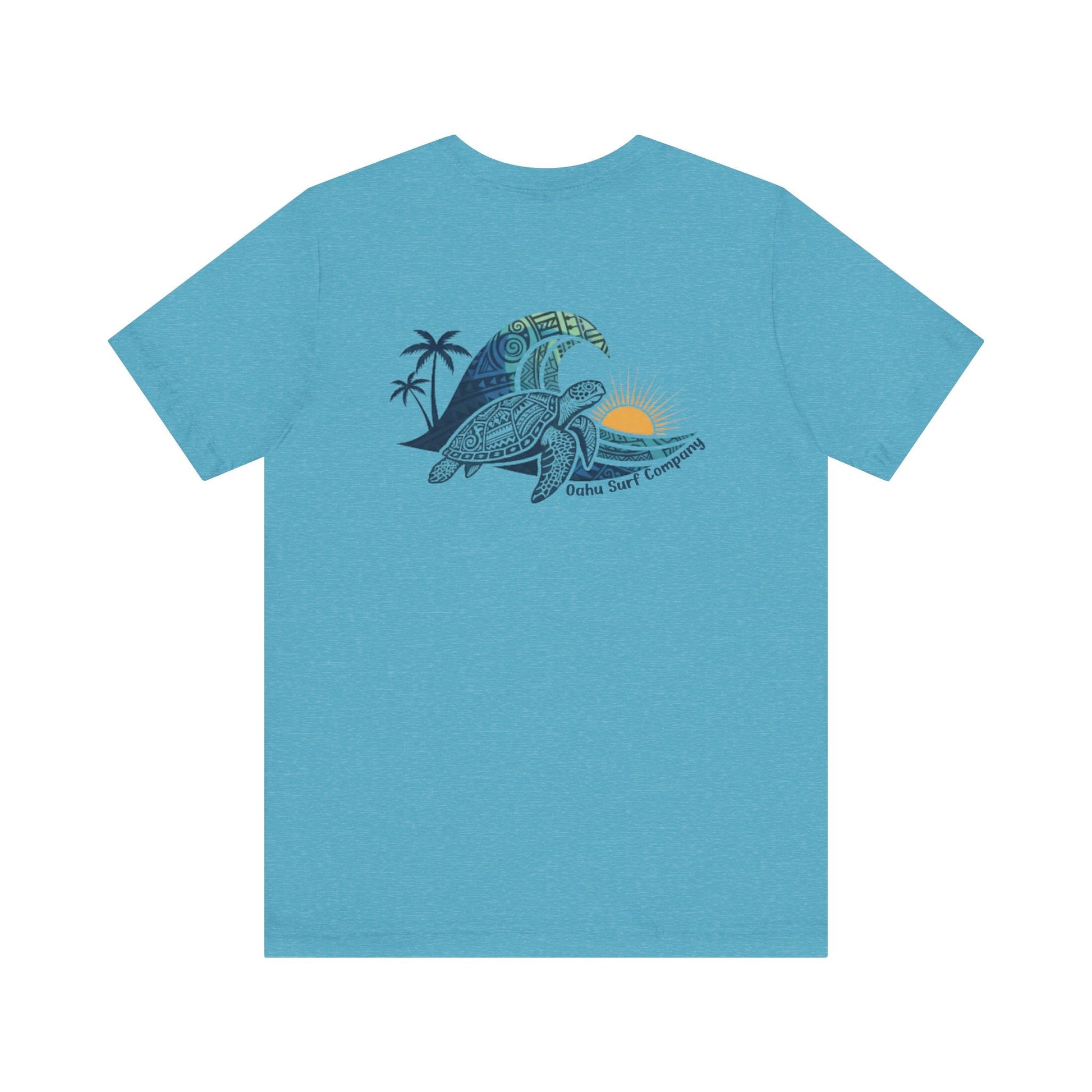 Hawaiian Turtle Ocean Wave Men’s Graphic Tee - O'ahu Surf Company