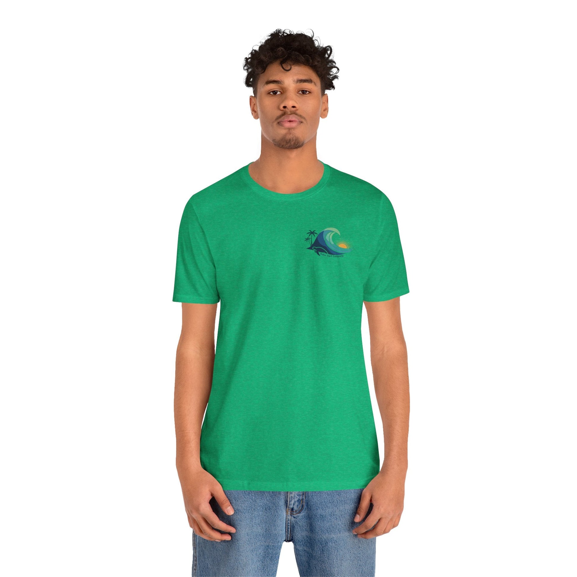 Hawaiian Turtle Ocean Wave Men’s Graphic Tee - O'ahu Surf Company