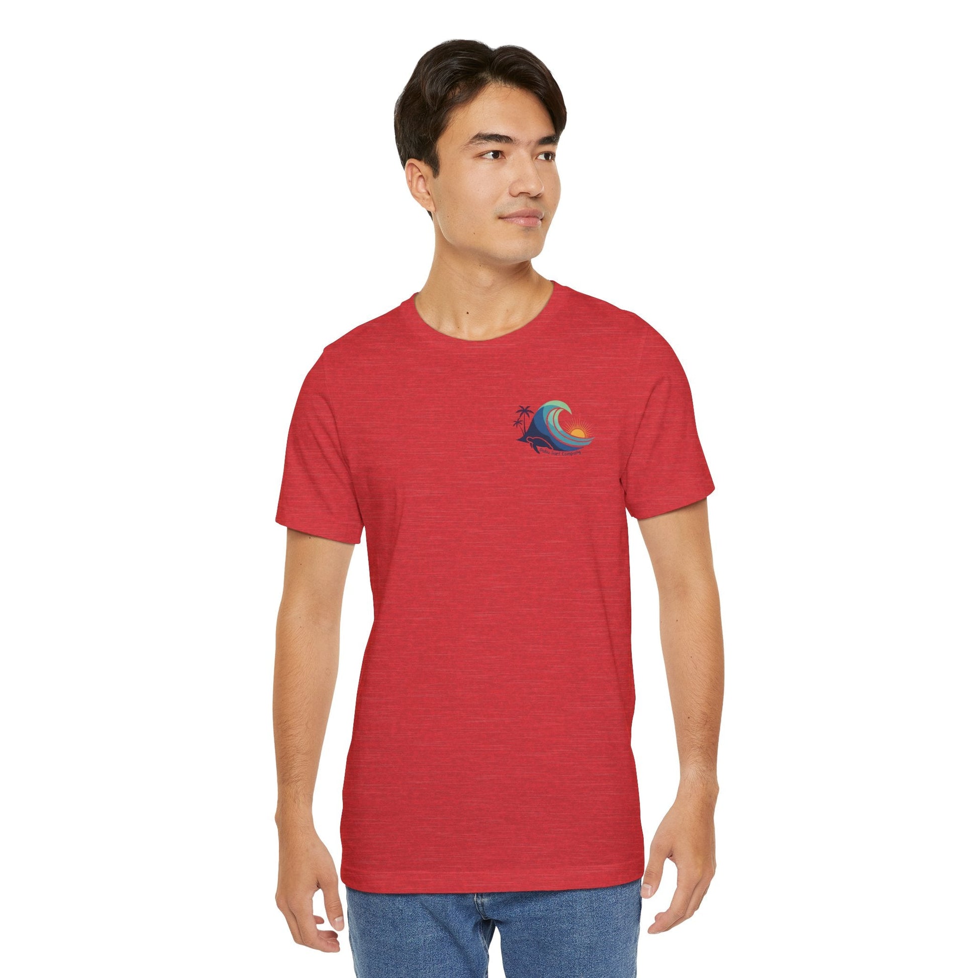 Hawaiian Turtle Ocean Wave Men’s Graphic Tee - O'ahu Surf Company
