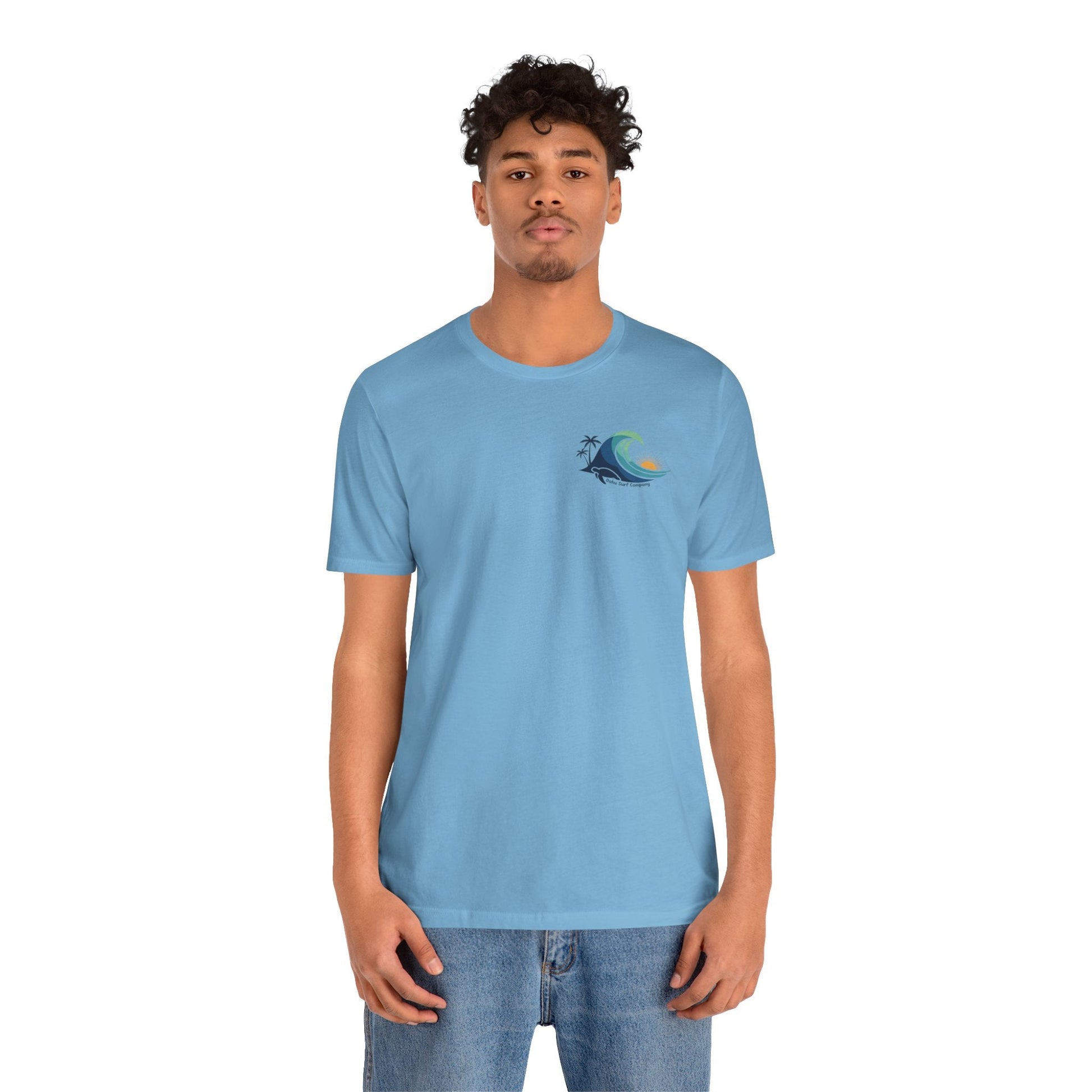 Hawaiian Turtle Ocean Wave Men’s Graphic Tee - O'ahu Surf Company