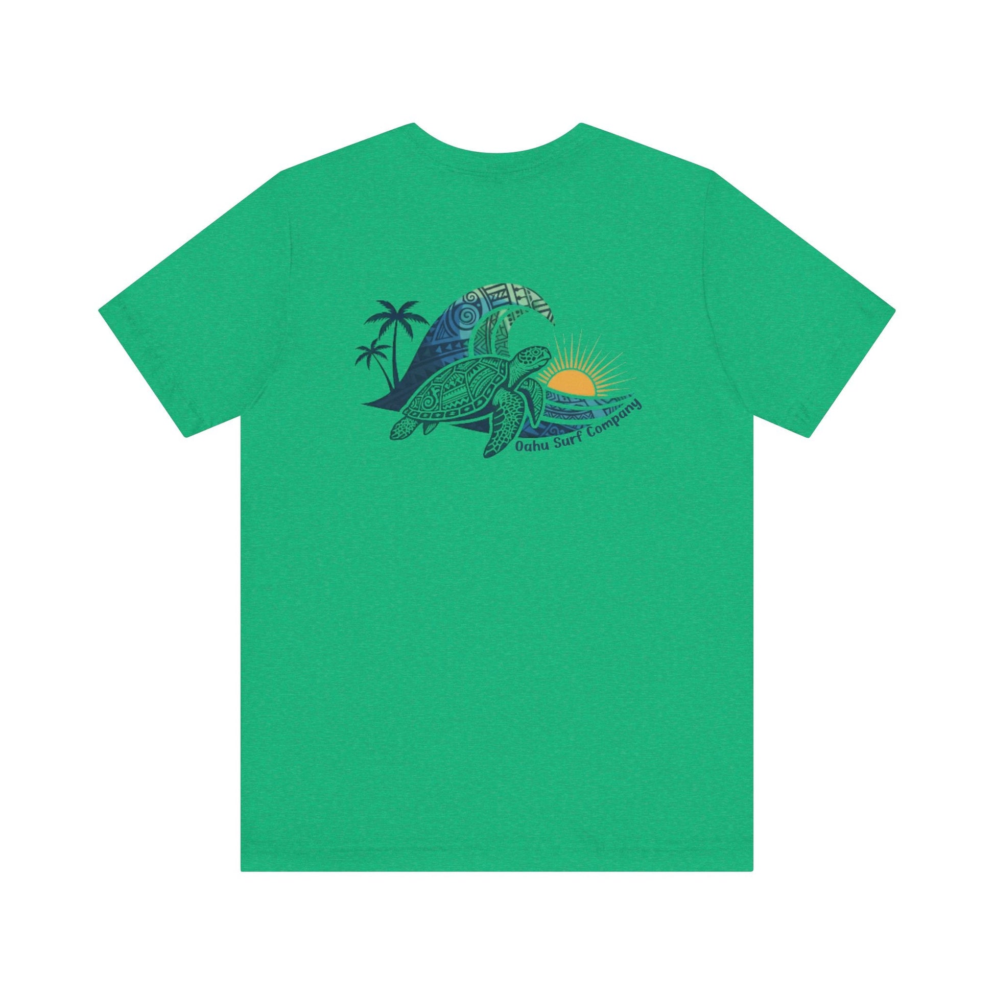 Hawaiian Turtle Ocean Wave Men’s Graphic Tee - O'ahu Surf Company
