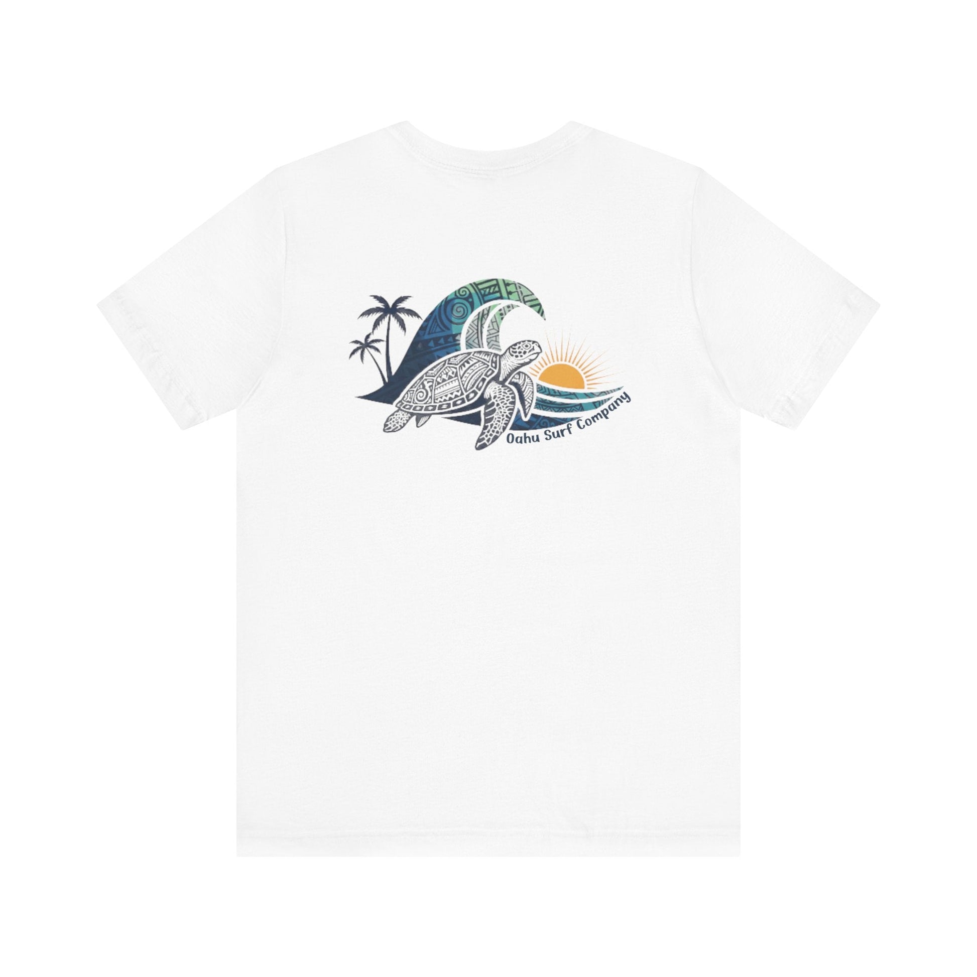 Hawaiian Turtle Ocean Wave Men’s Graphic Tee - O'ahu Surf Company