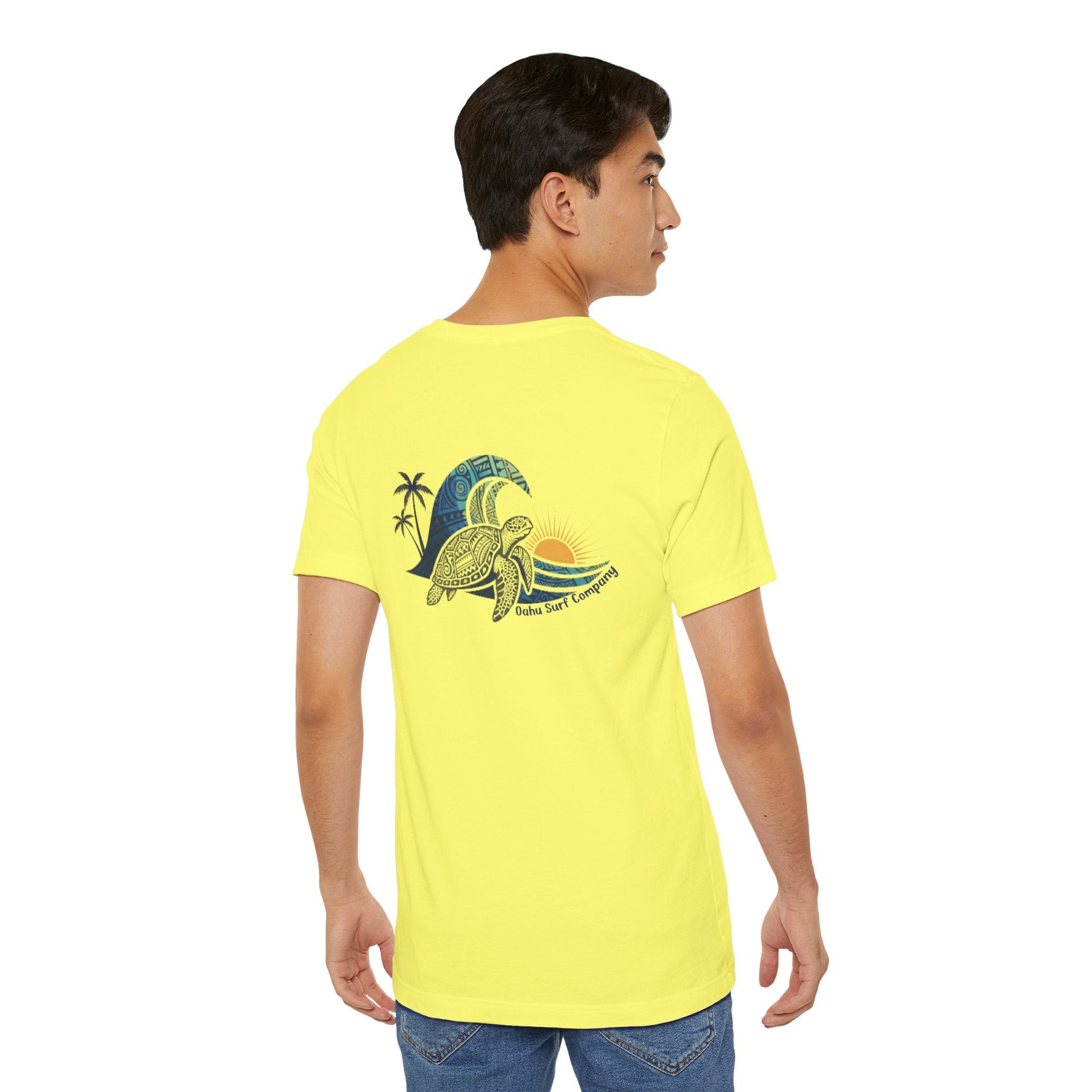 Hawaiian Turtle Ocean Wave Men’s Graphic Tee - O'ahu Surf Company