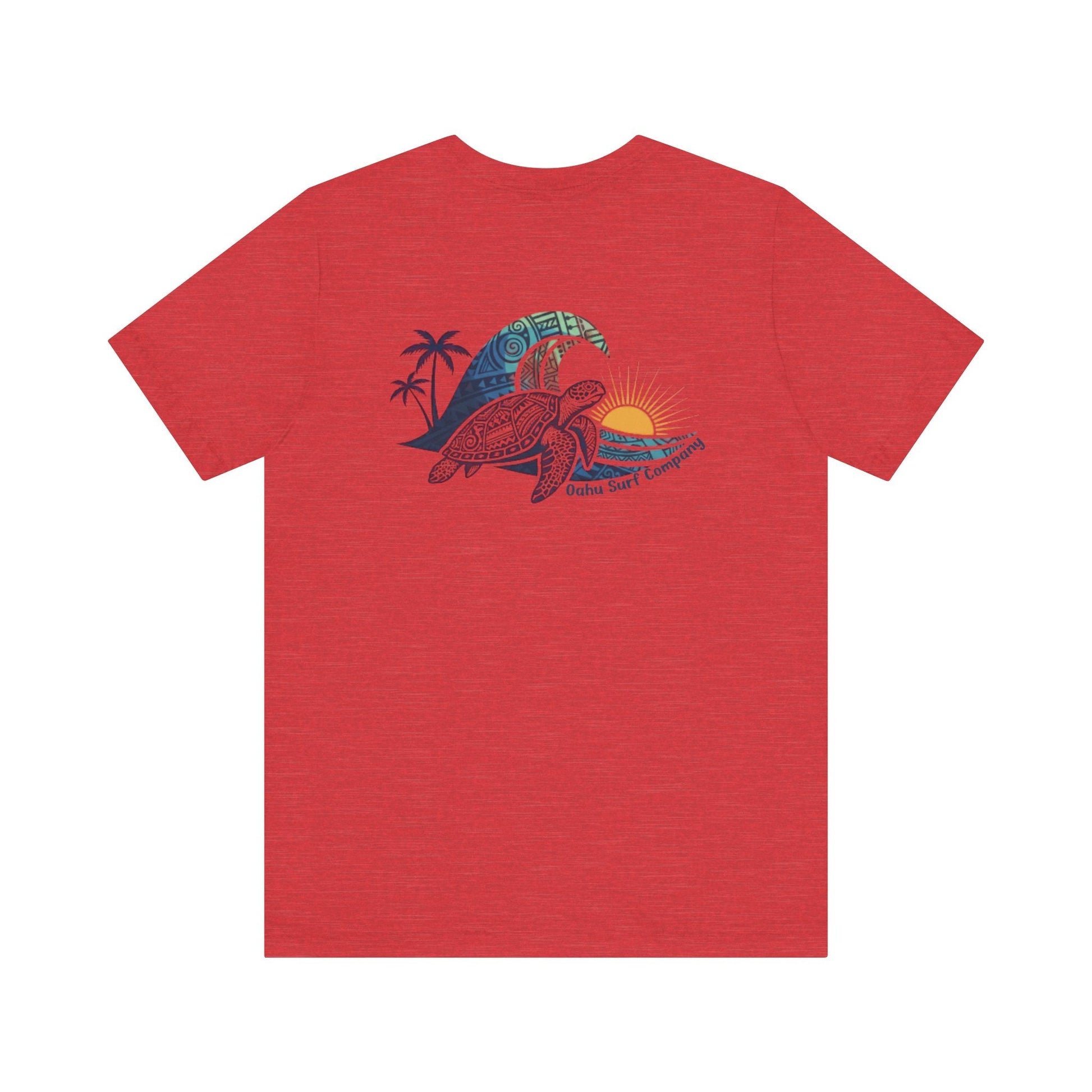 Hawaiian Turtle Ocean Wave Men’s Graphic Tee - O'ahu Surf Company