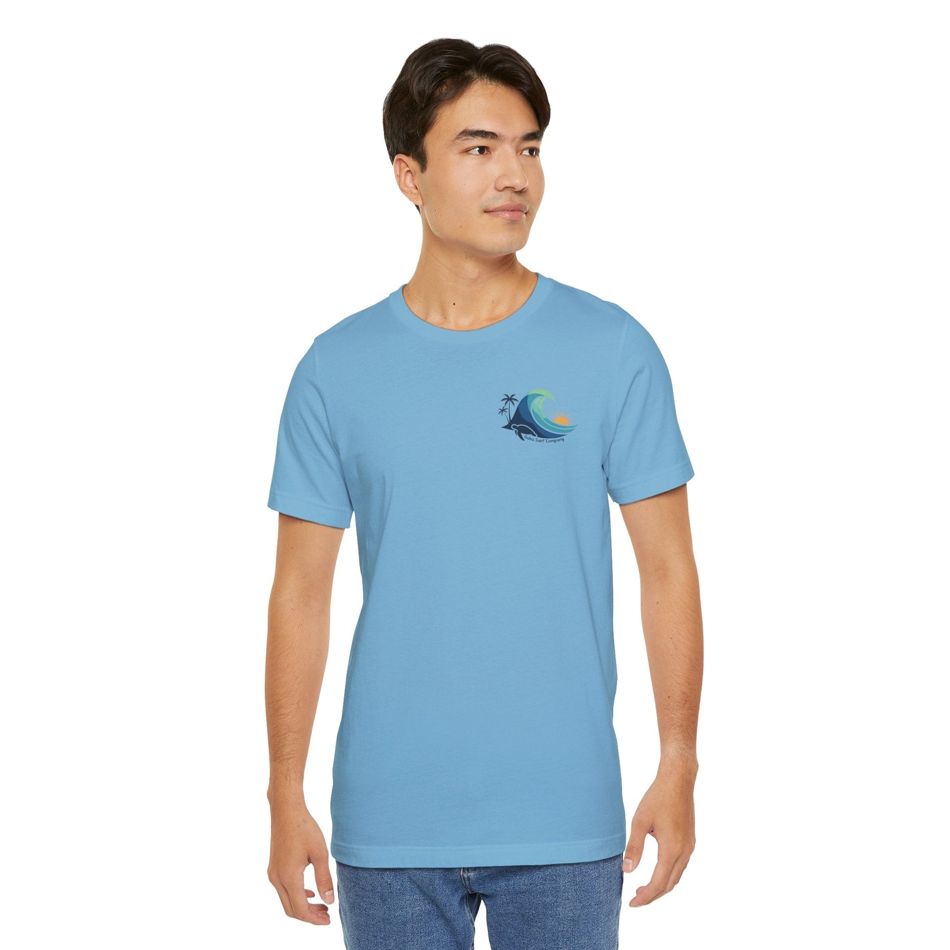 Hawaiian Turtle Ocean Wave Men’s Graphic Tee - O'ahu Surf Company