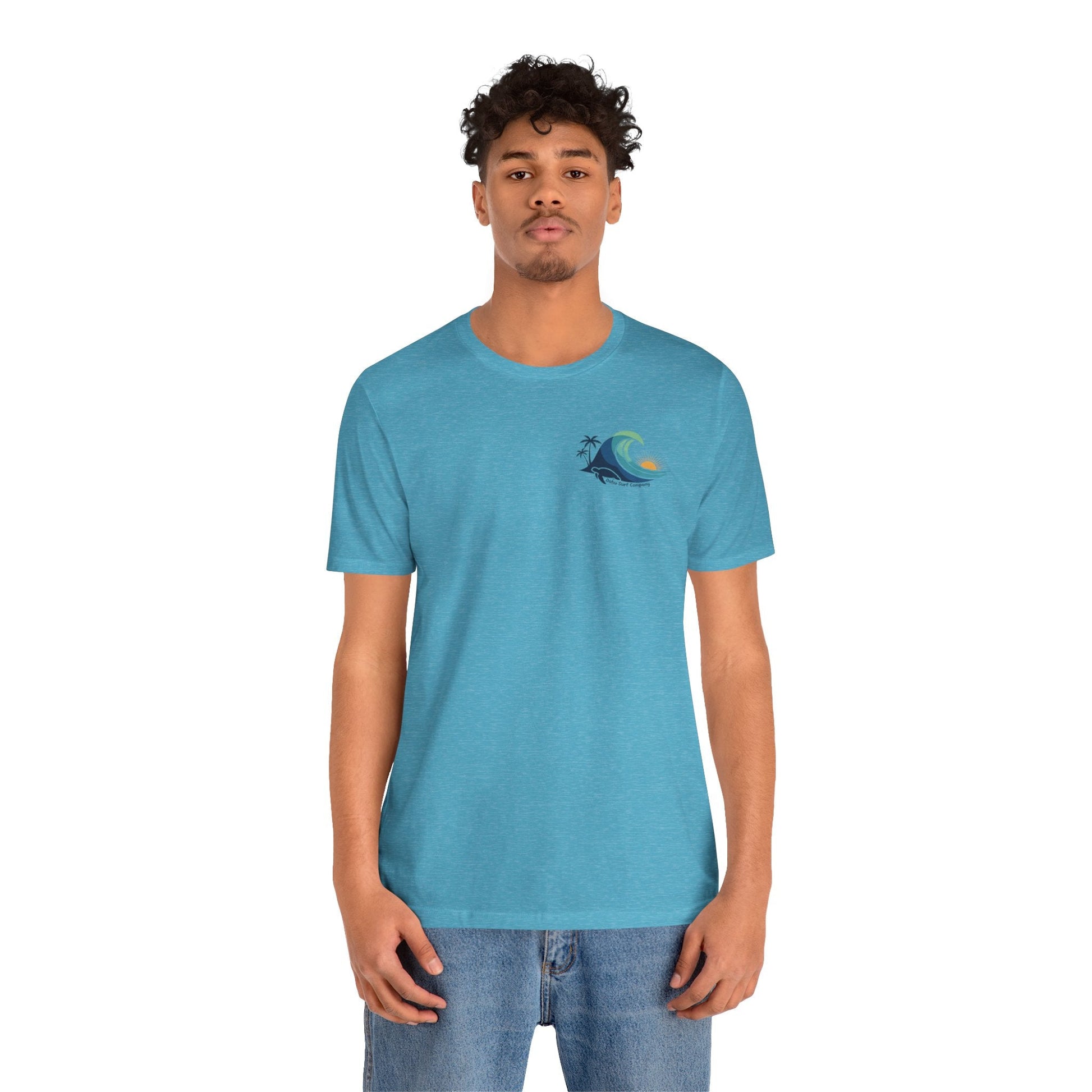 Hawaiian Turtle Ocean Wave Men’s Graphic Tee - O'ahu Surf Company