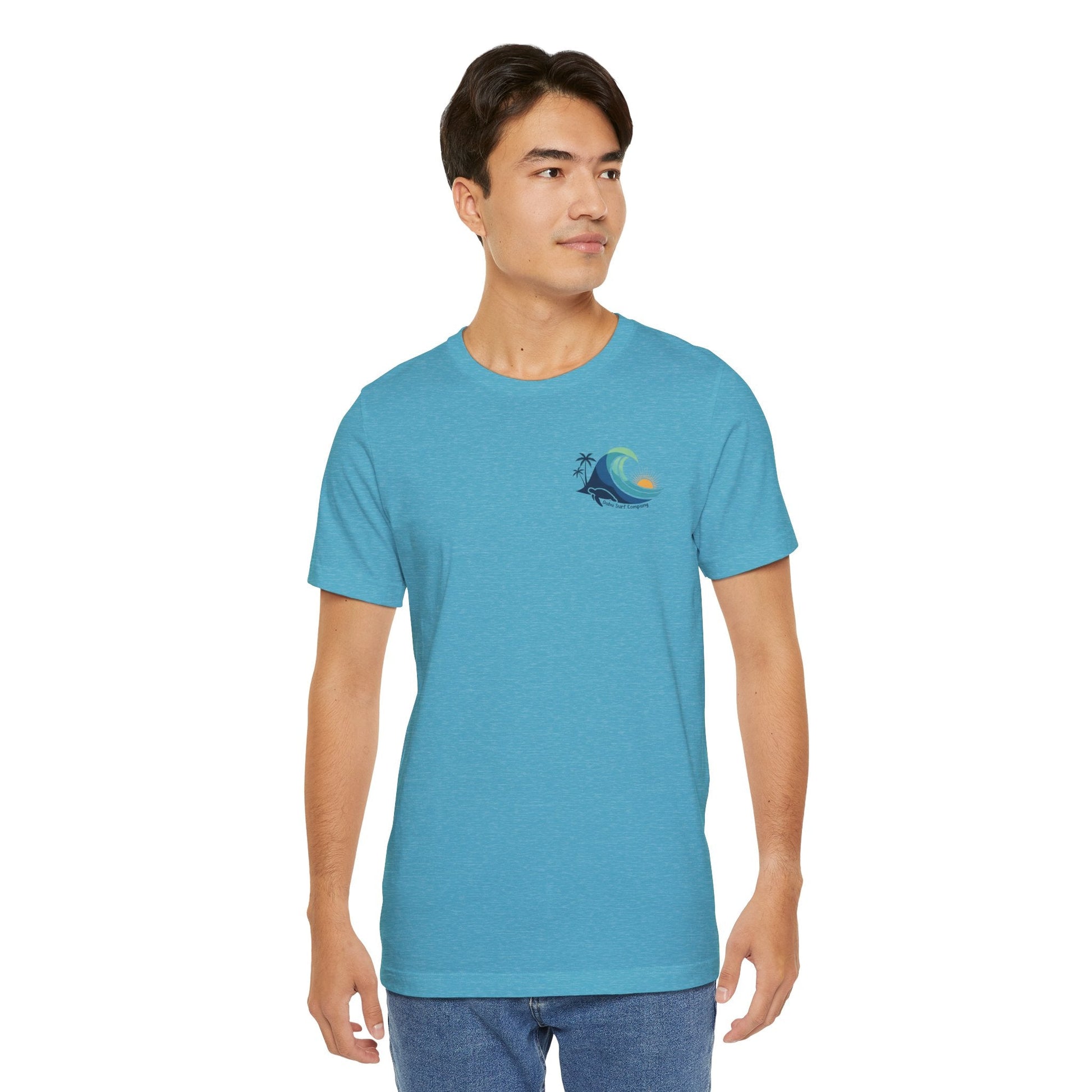 Hawaiian Turtle Ocean Wave Men’s Graphic Tee - O'ahu Surf Company