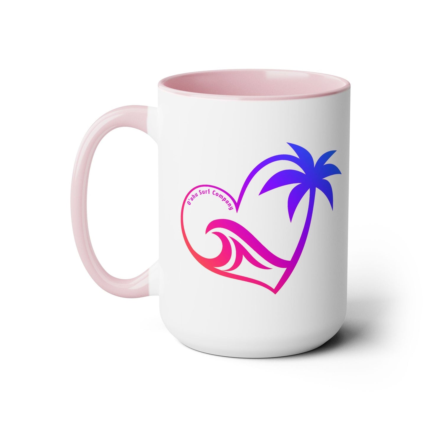 Heart Wave Hawaii Two - Tone Coffee Mug 15oz - O'ahu Surf Company
