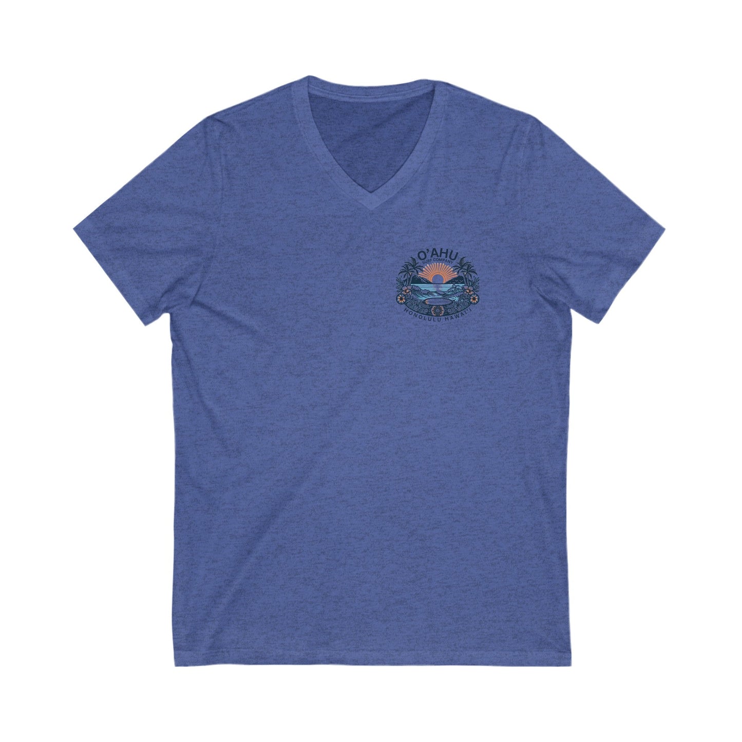 Honolulu Hawaii Coastal Island Sunny Day V - Neck T-Shirt - O'ahu Surf Company