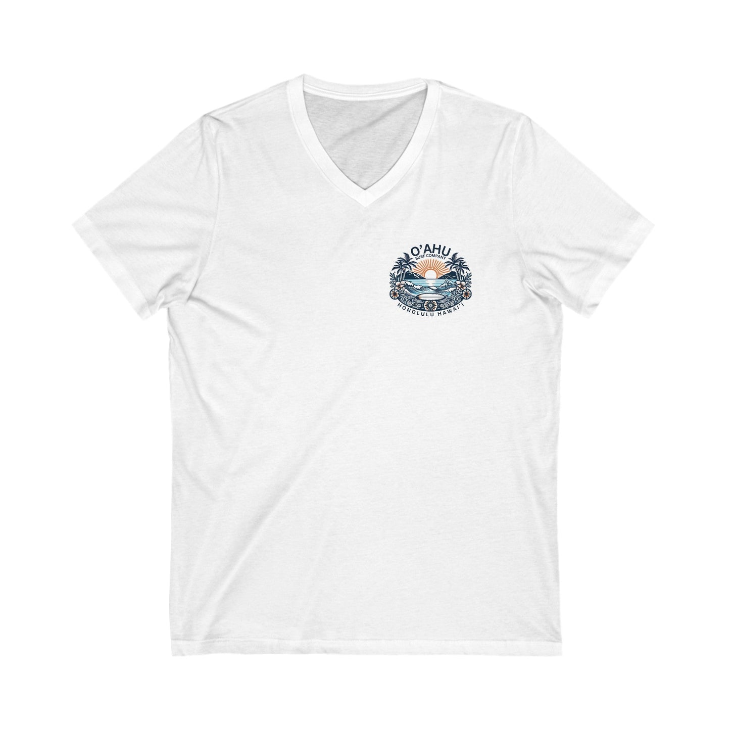 Honolulu Hawaii Coastal Island Sunny Day V - Neck T-Shirt - O'ahu Surf Company