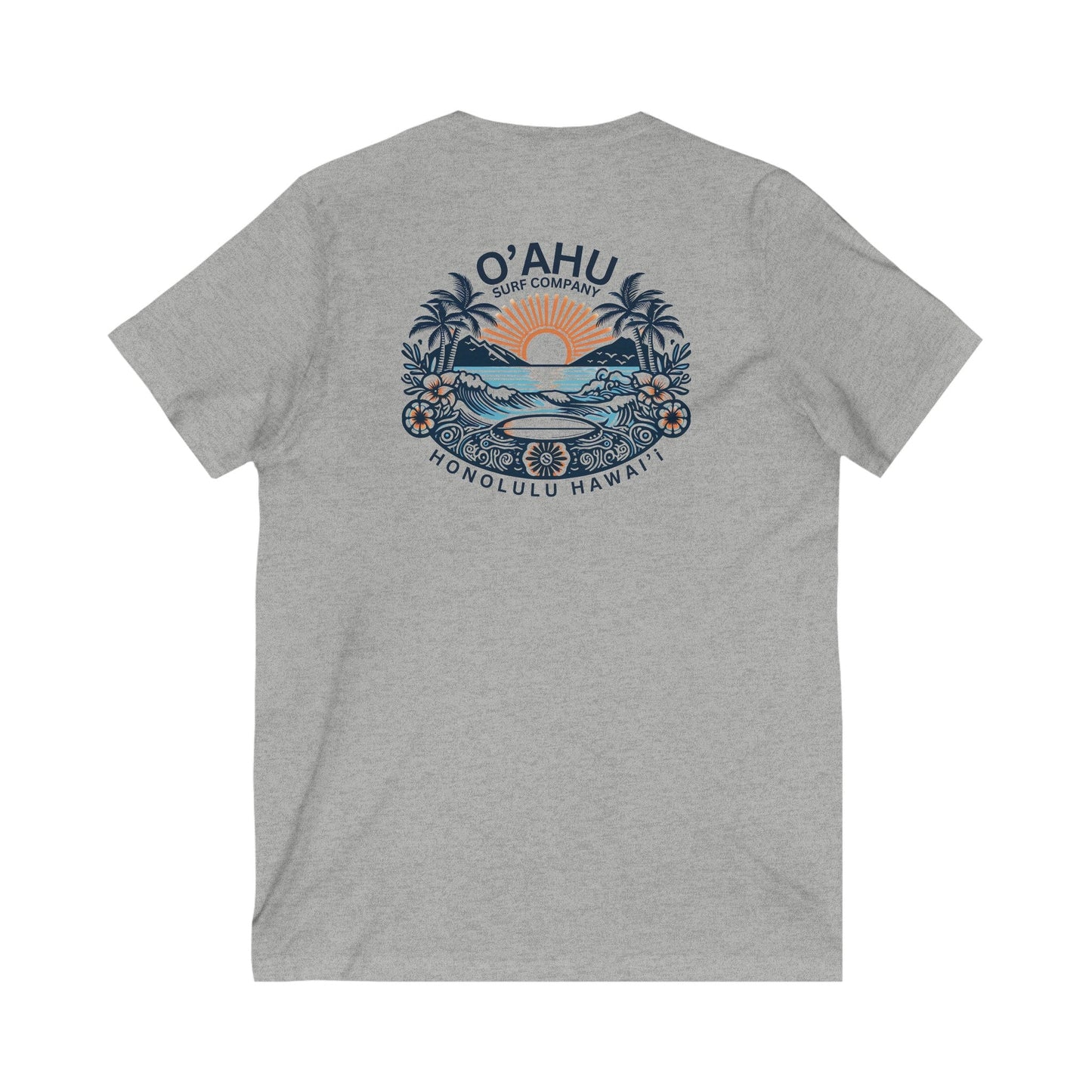 Honolulu Hawaii Coastal Island Sunny Day V - Neck T-Shirt - O'ahu Surf Company