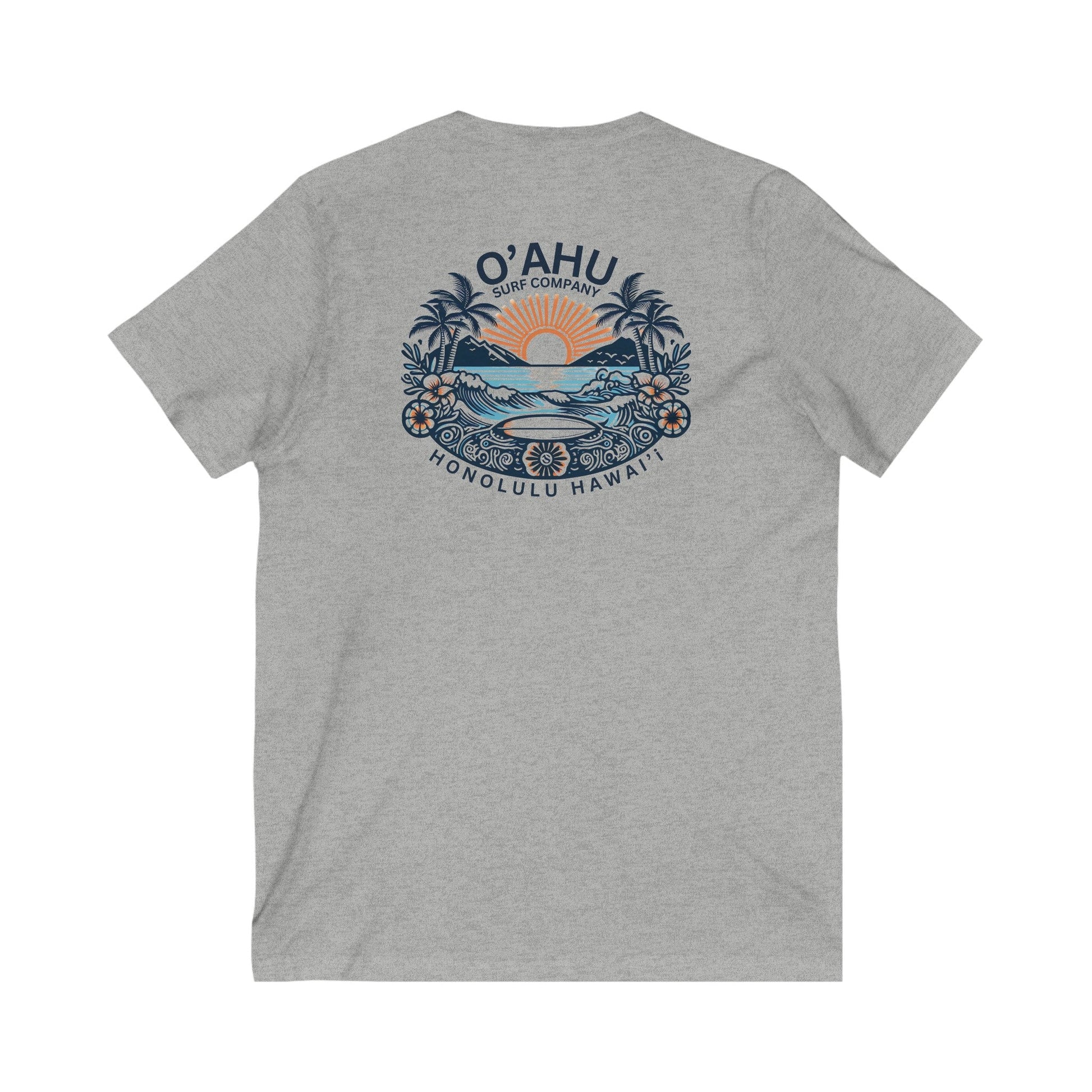 Honolulu Hawaii Coastal Island Sunny Day V - Neck T-Shirt - O'ahu Surf Company