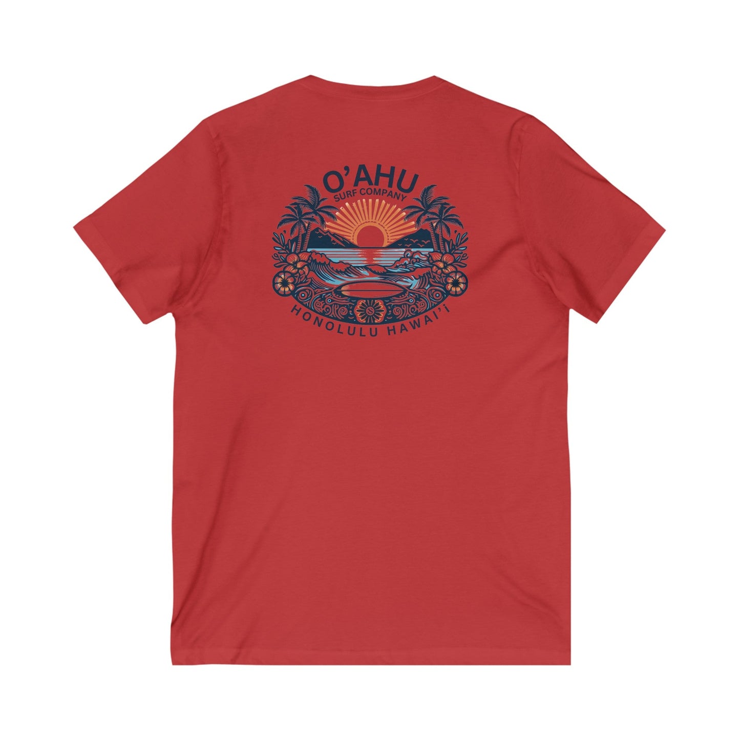 Honolulu Hawaii Coastal Island Sunny Day V - Neck T-Shirt - O'ahu Surf Company