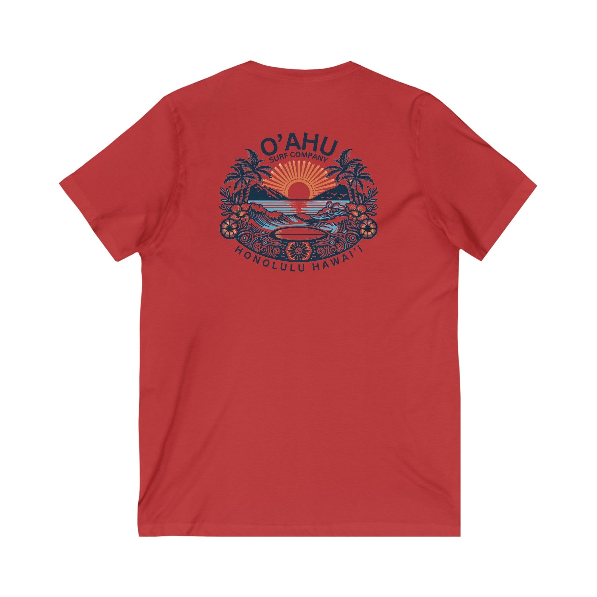 Honolulu Hawaii Coastal Island Sunny Day V - Neck T-Shirt - O'ahu Surf Company
