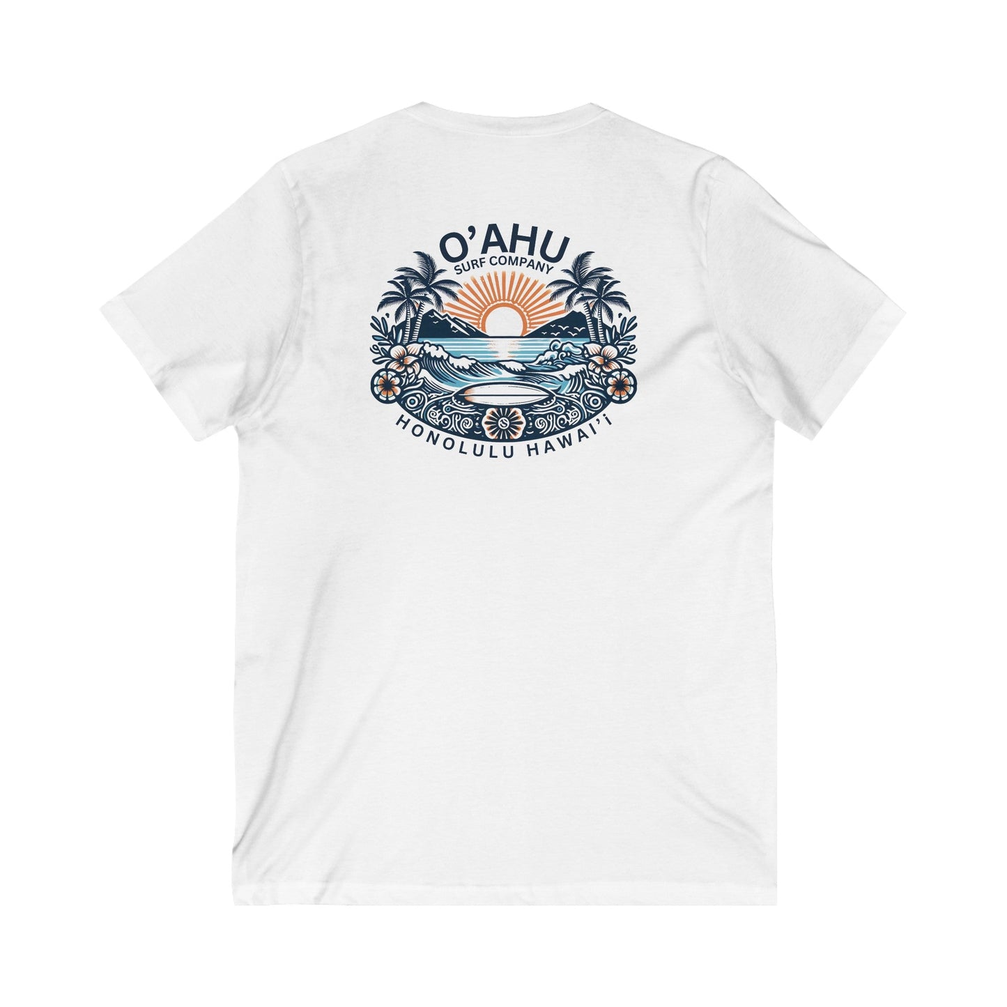 Honolulu Hawaii Coastal Island Sunny Day V - Neck T-Shirt - O'ahu Surf Company