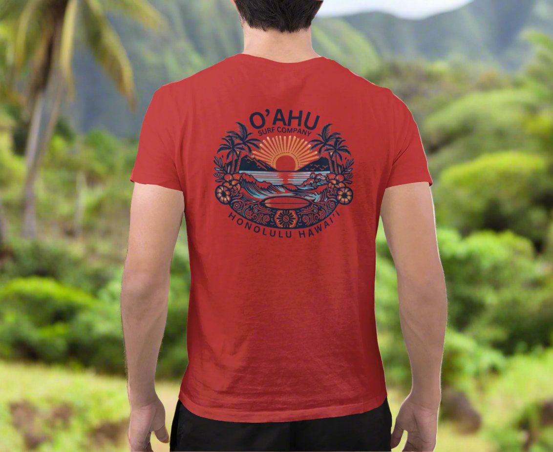 Honolulu Hawaii Coastal Island Sunny Day V - Neck T-Shirt - O'ahu Surf Company
