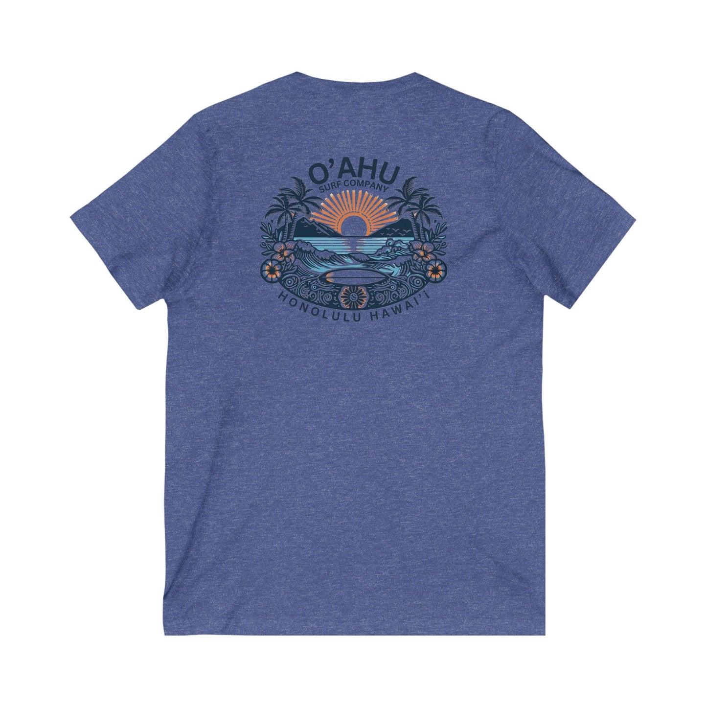 Honolulu Hawaii Coastal Island Sunny Day V - Neck T-Shirt - O'ahu Surf Company