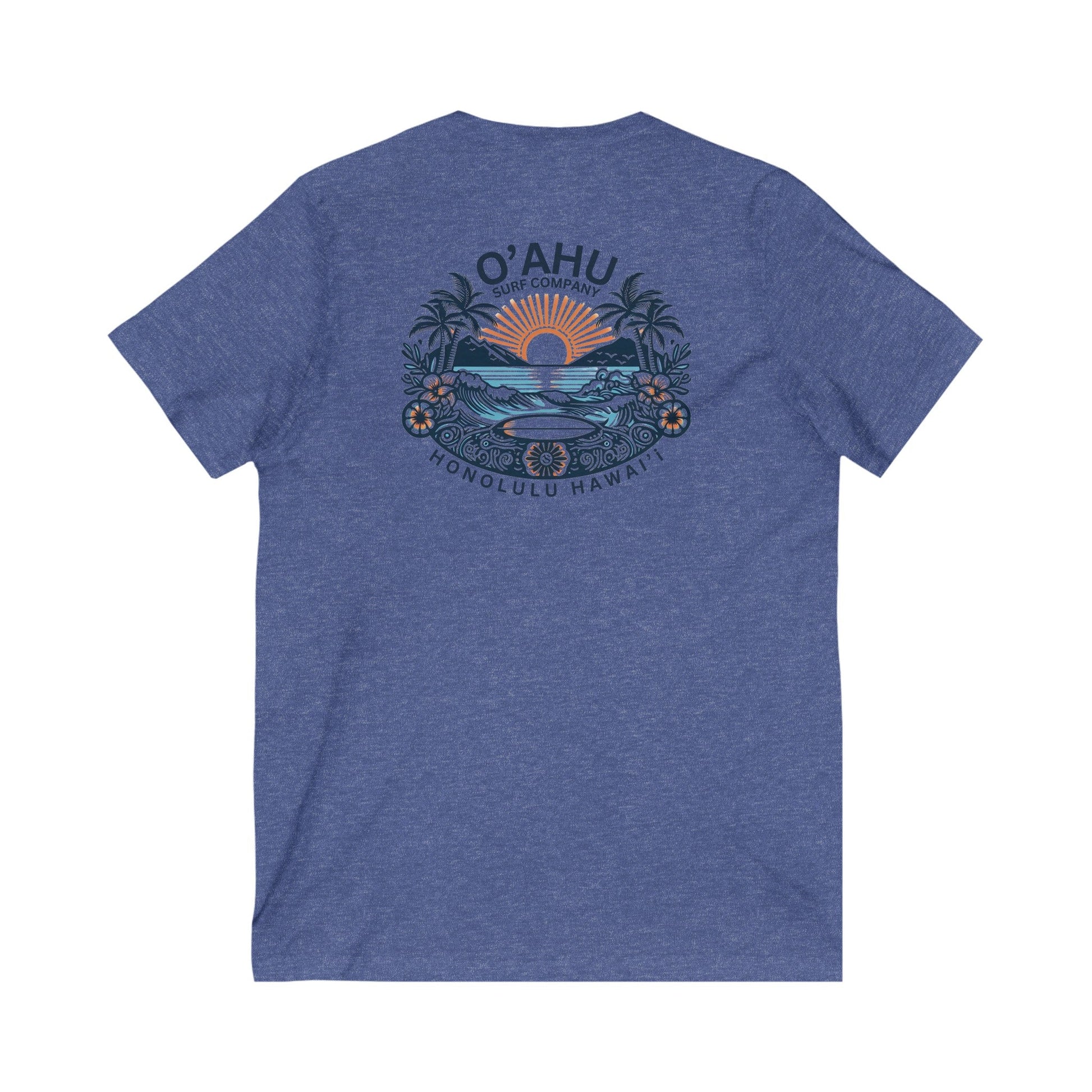 Honolulu Hawaii Coastal Island Sunny Day V - Neck T-Shirt - O'ahu Surf Company