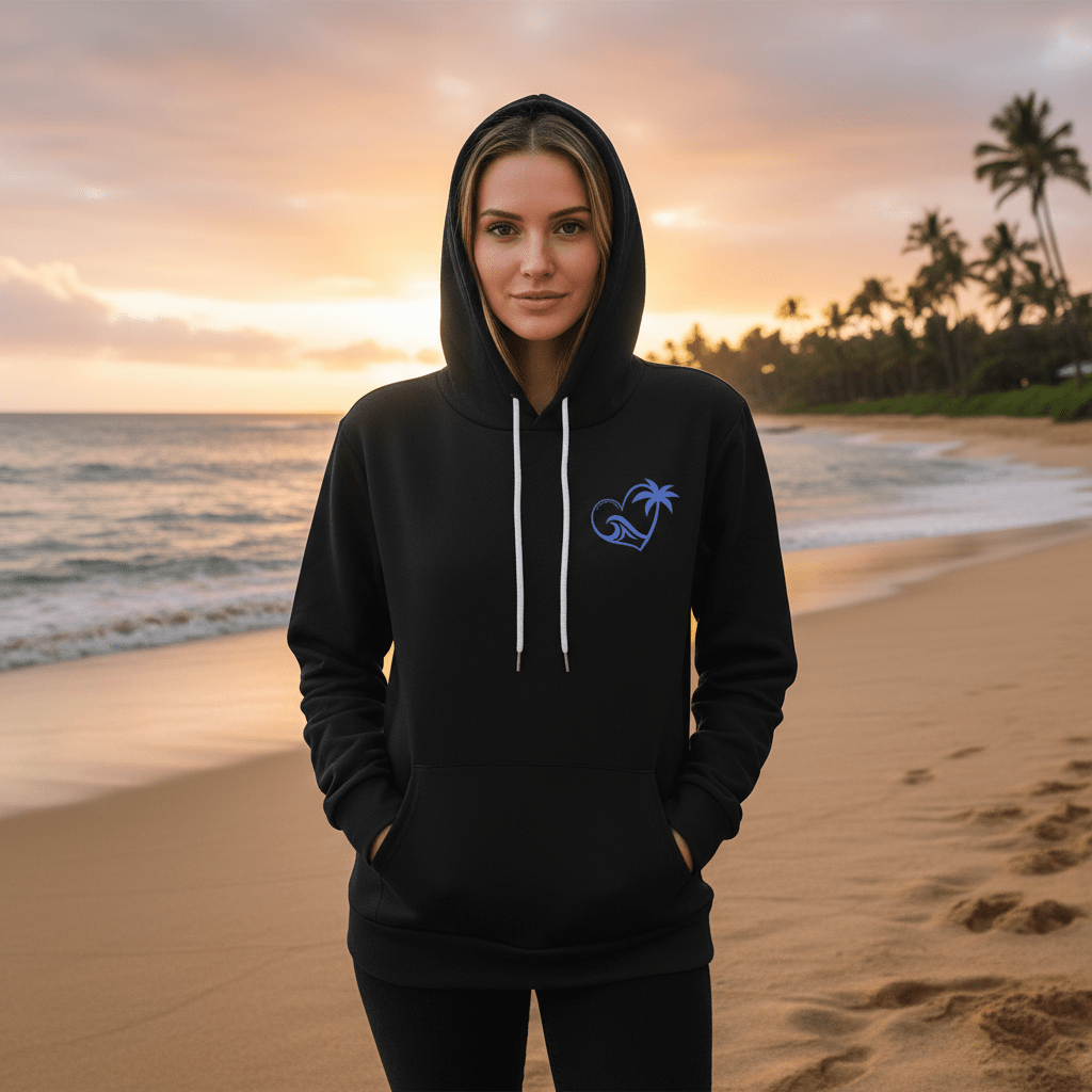 Island Wave Womens Hoodie Island Style Sweatshirt O’ahu Surf Company Hawaii - O'ahu Surf Company