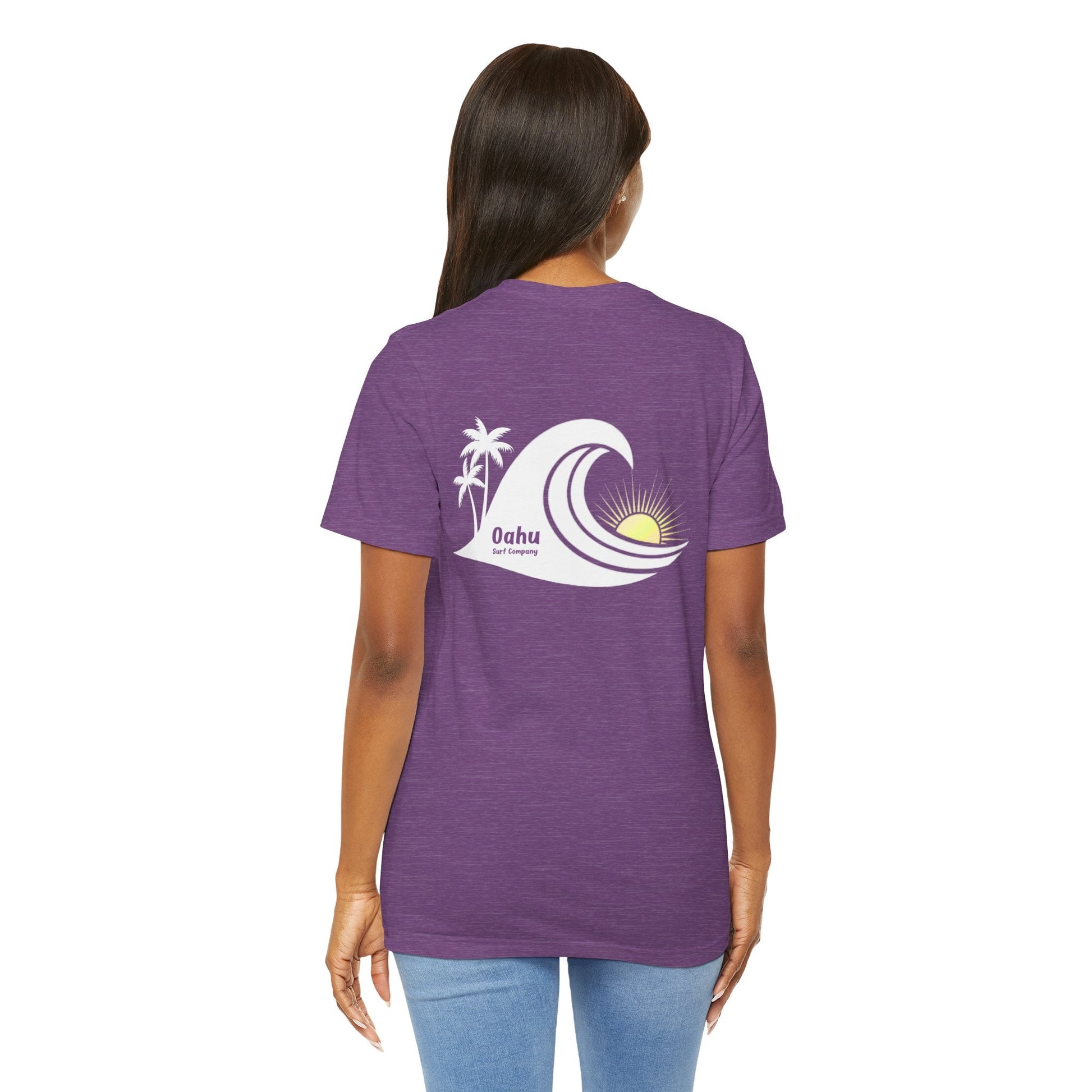 Island Wave Women’s Tee White Logo – O’ahu Surf Company Hawaii Surf Shirt - O'ahu Surf Company