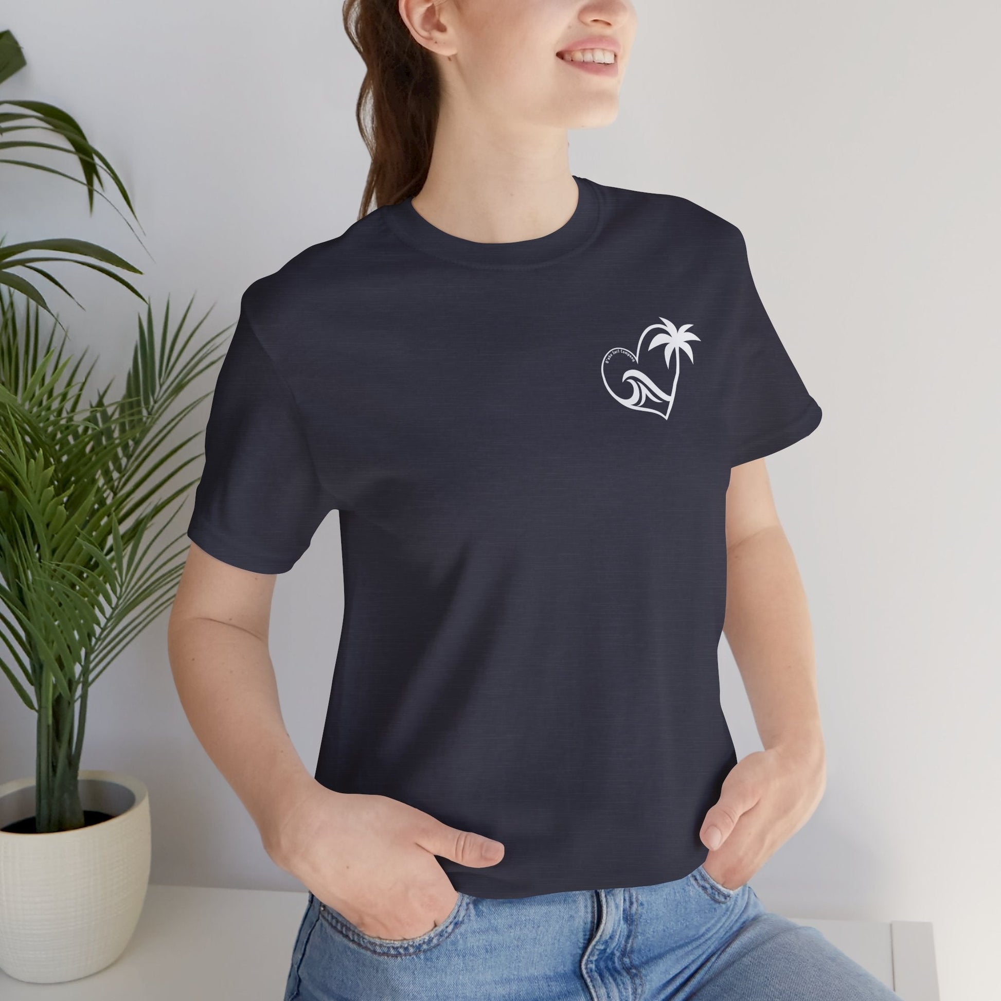 Island Wave Women’s Tee White Logo – O’ahu Surf Company Hawaii Surf Shirt - O'ahu Surf Company